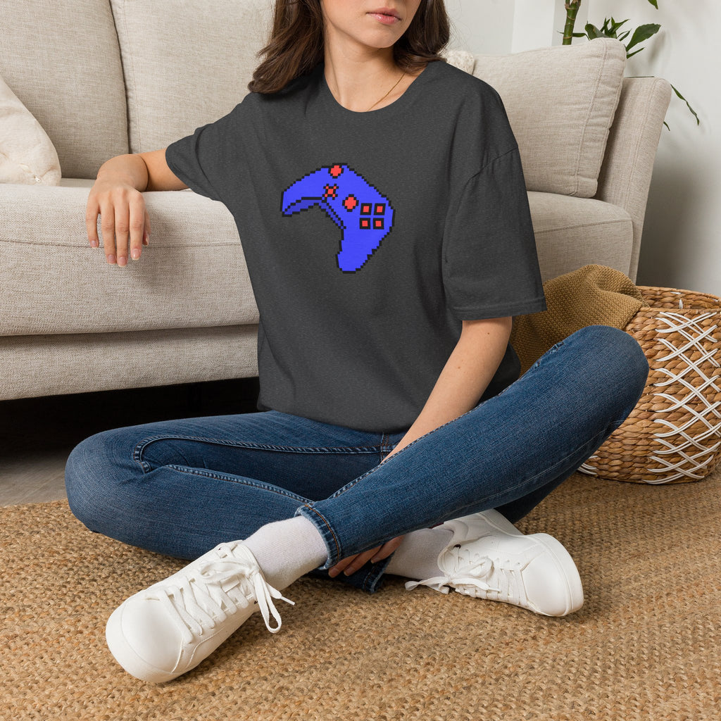 Pixel Blue Gamepad T-Shirt — Retro Gamer Controller Tee