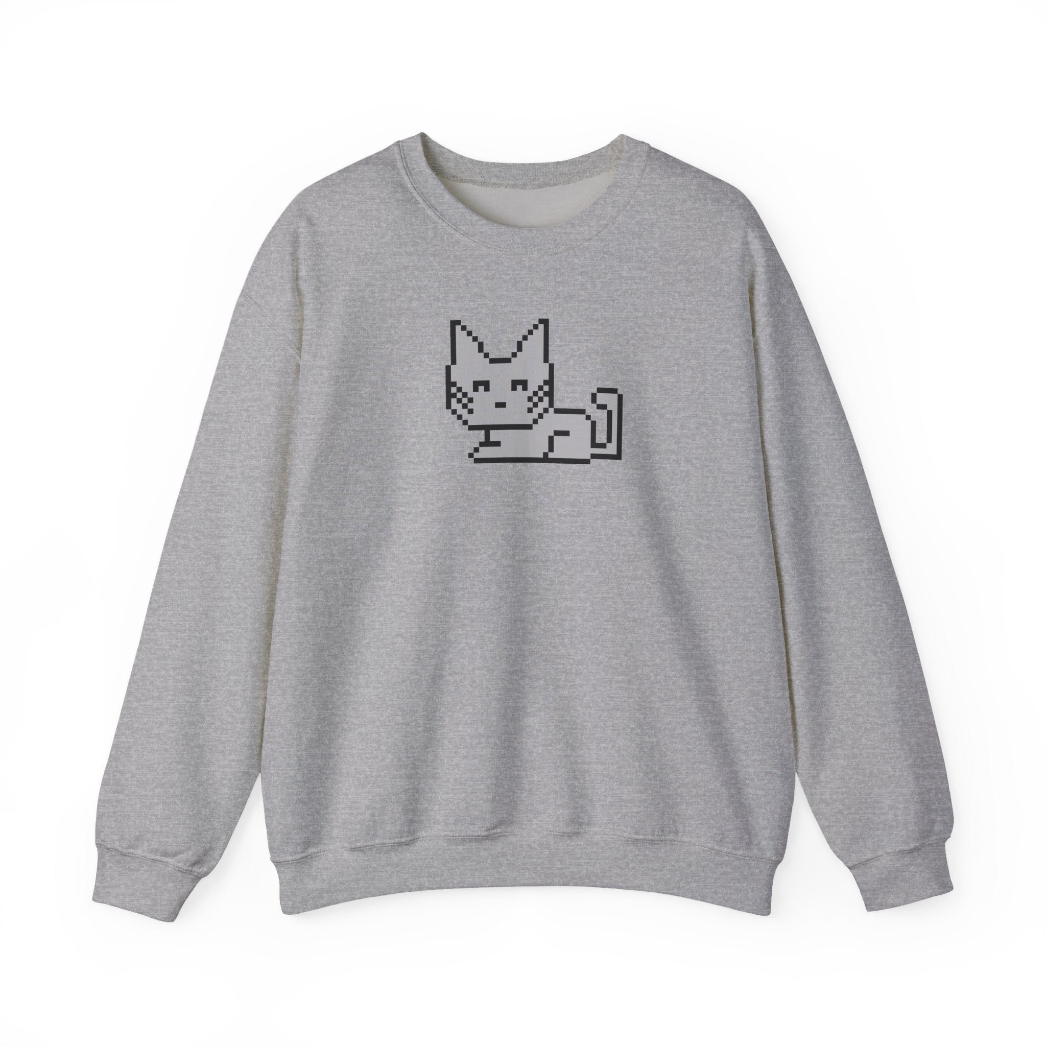 Pixel Cat Crewneck Sweatshirt — Retro 8‑Bit Cat Graphic