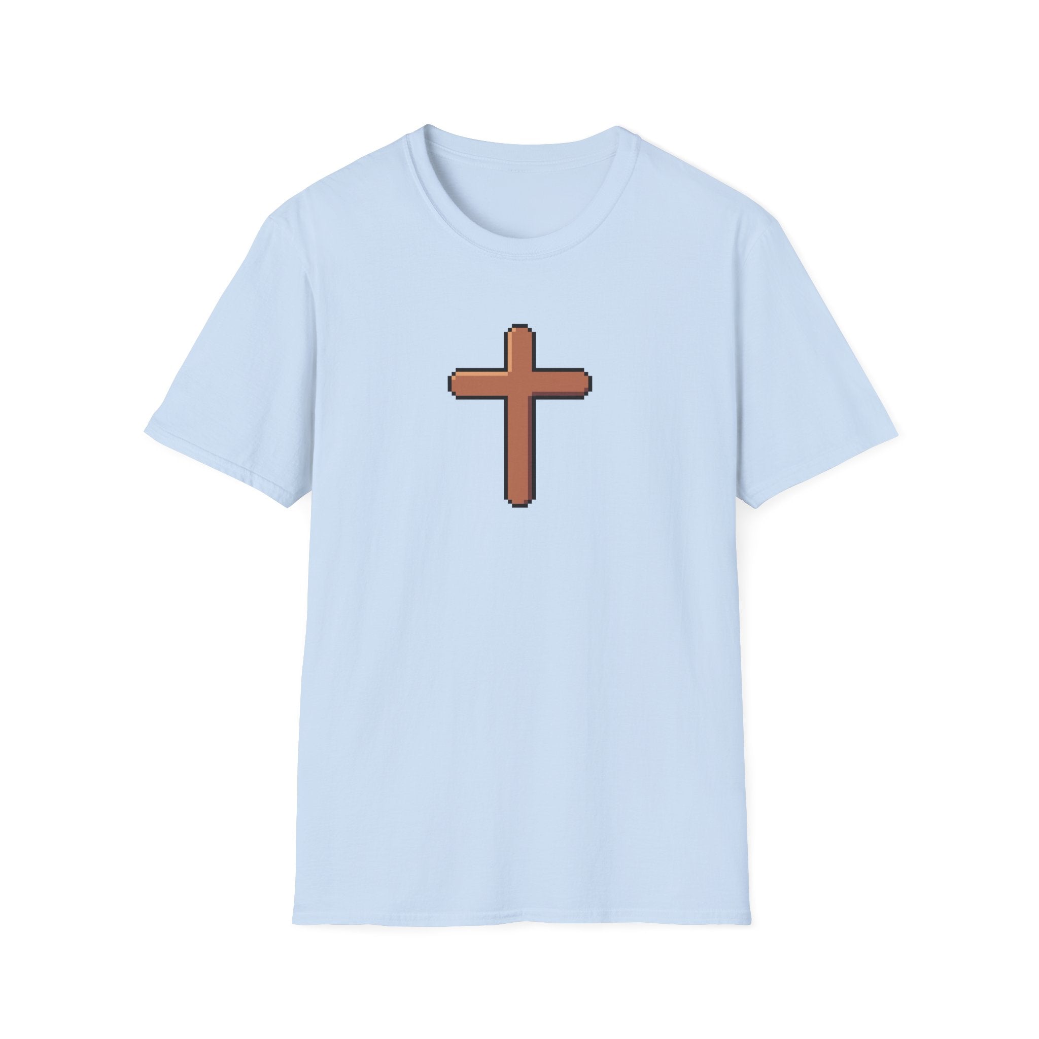 Pixel Cross T-Shirt — Minimal Christian Faith Graphic Tee