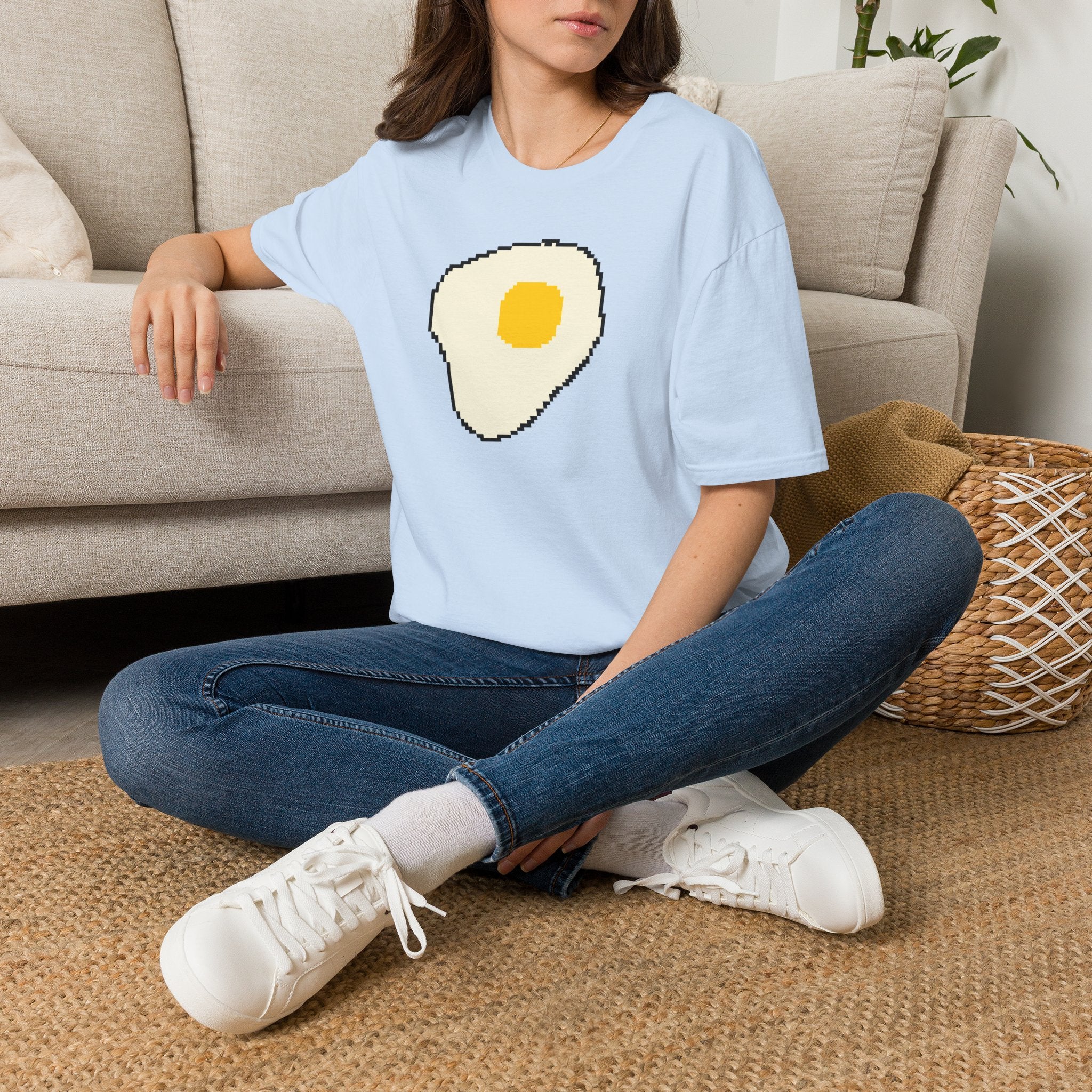 Pixel Fried Egg T-Shirt — Cute Retro Breakfast Graphic Tee