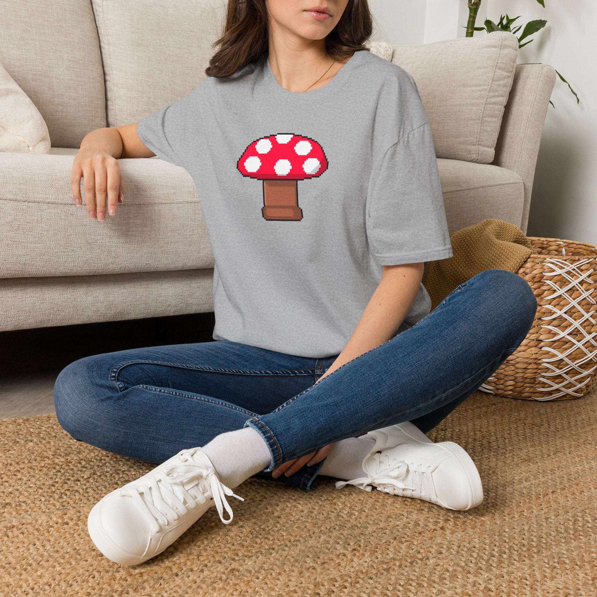 Retro Pixel Mushroom T-Shirt — Cute Mushroom Gamer Tee