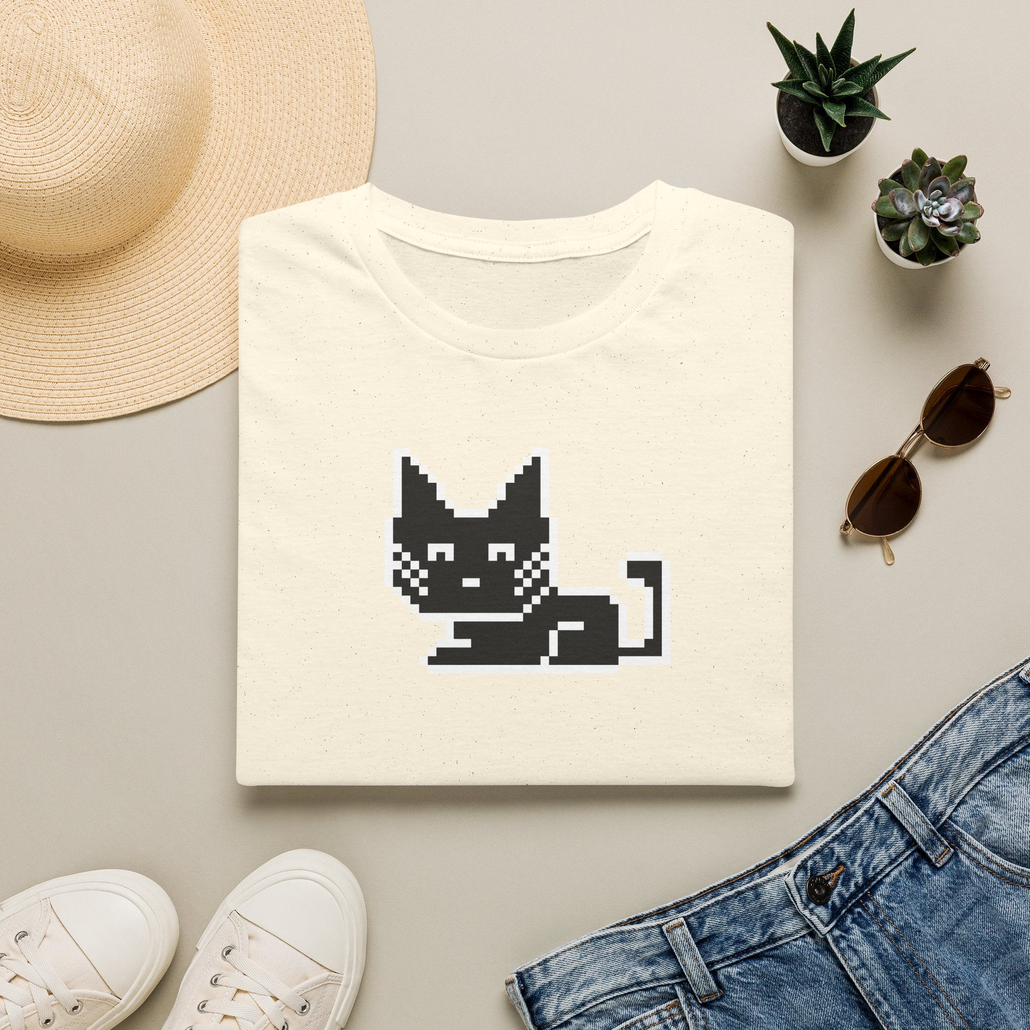 Pixel Cat T-Shirt — Cute Retro 8-Bit Cat Graphic Tee