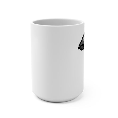 15oz Alien Mug with Pixel Art Alien Holding Umbrella — Cute Retro Gamer Coffee Cup