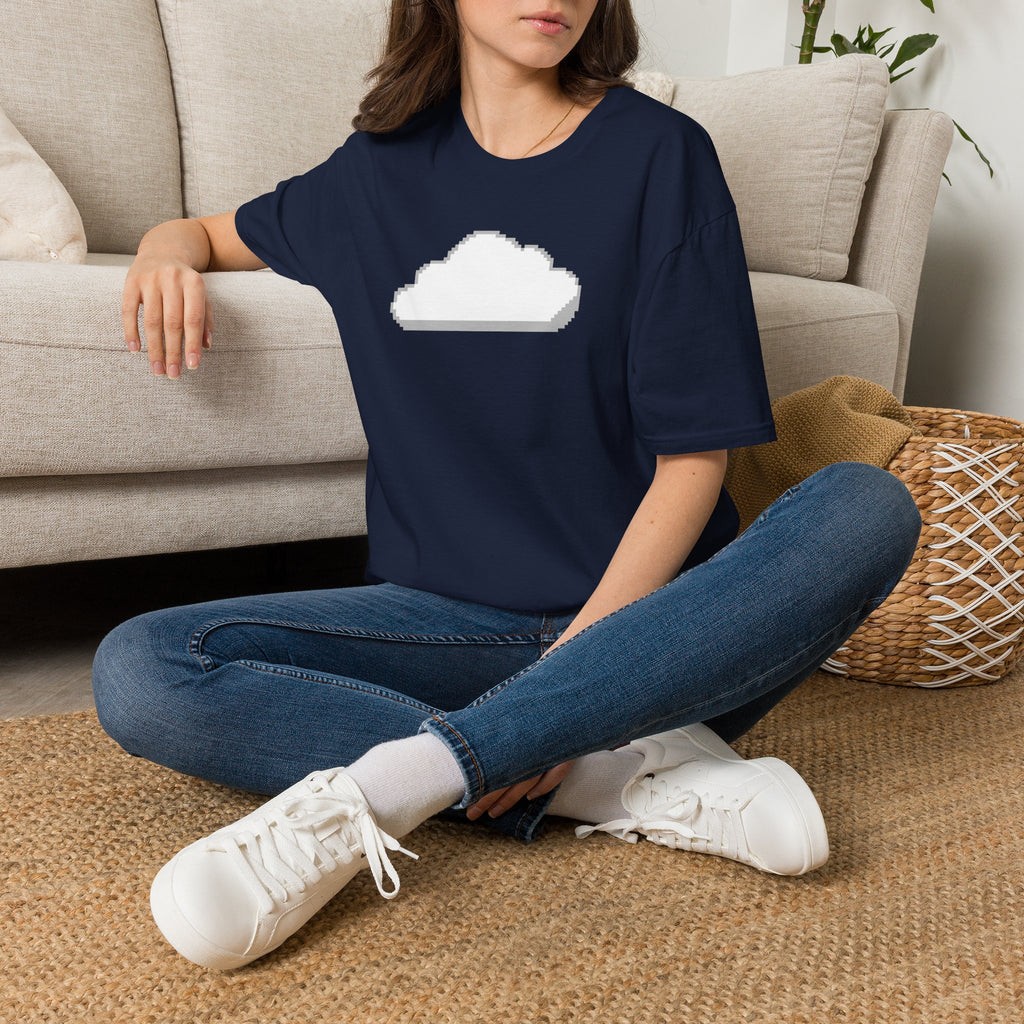 Pixel Cloud T-Shirt — Minimal Retro Gaming Cloud Tee