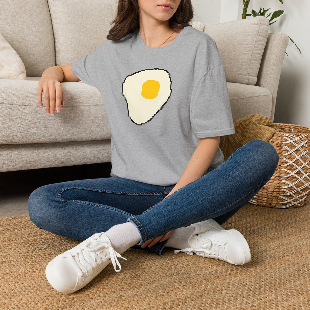 Pixel Fried Egg T-Shirt — Cute Retro Breakfast Graphic Tee