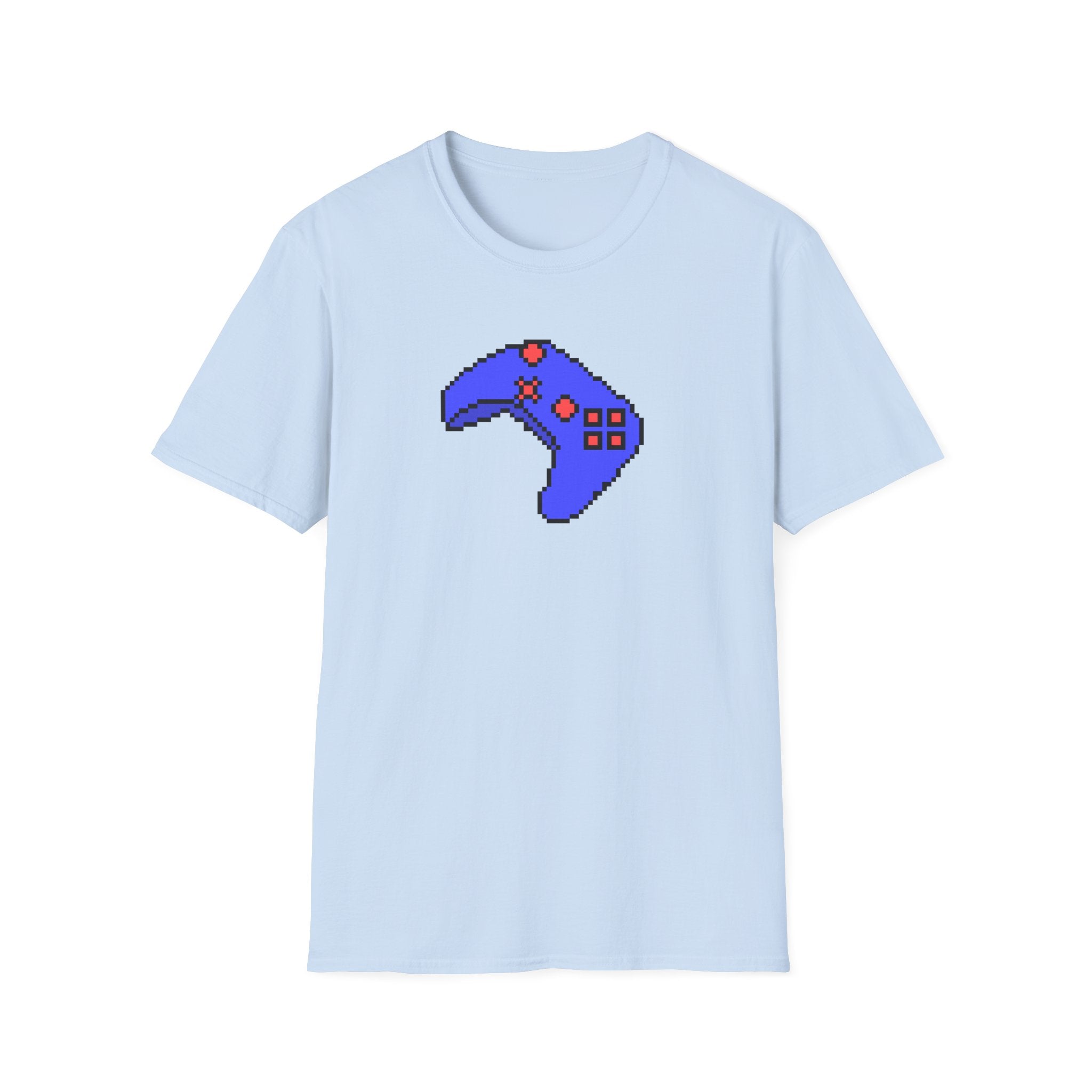 Pixel Blue Gamepad T-Shirt — Retro Gamer Controller Tee