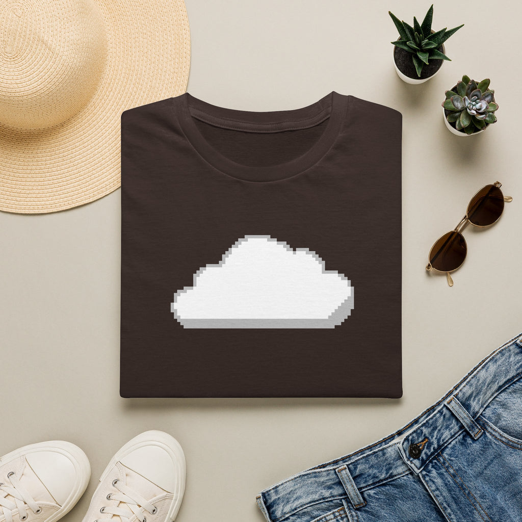 Pixel Cloud T-Shirt — Minimal Retro Gaming Cloud Tee