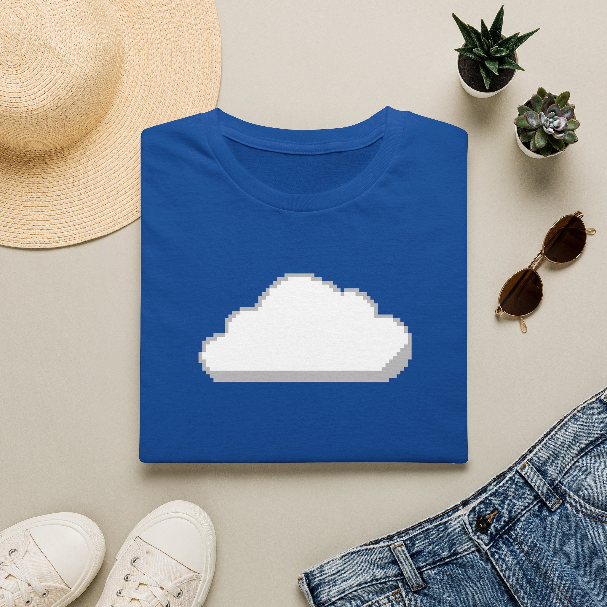 Pixel Cloud T-Shirt — Minimal Retro Gaming Cloud Tee