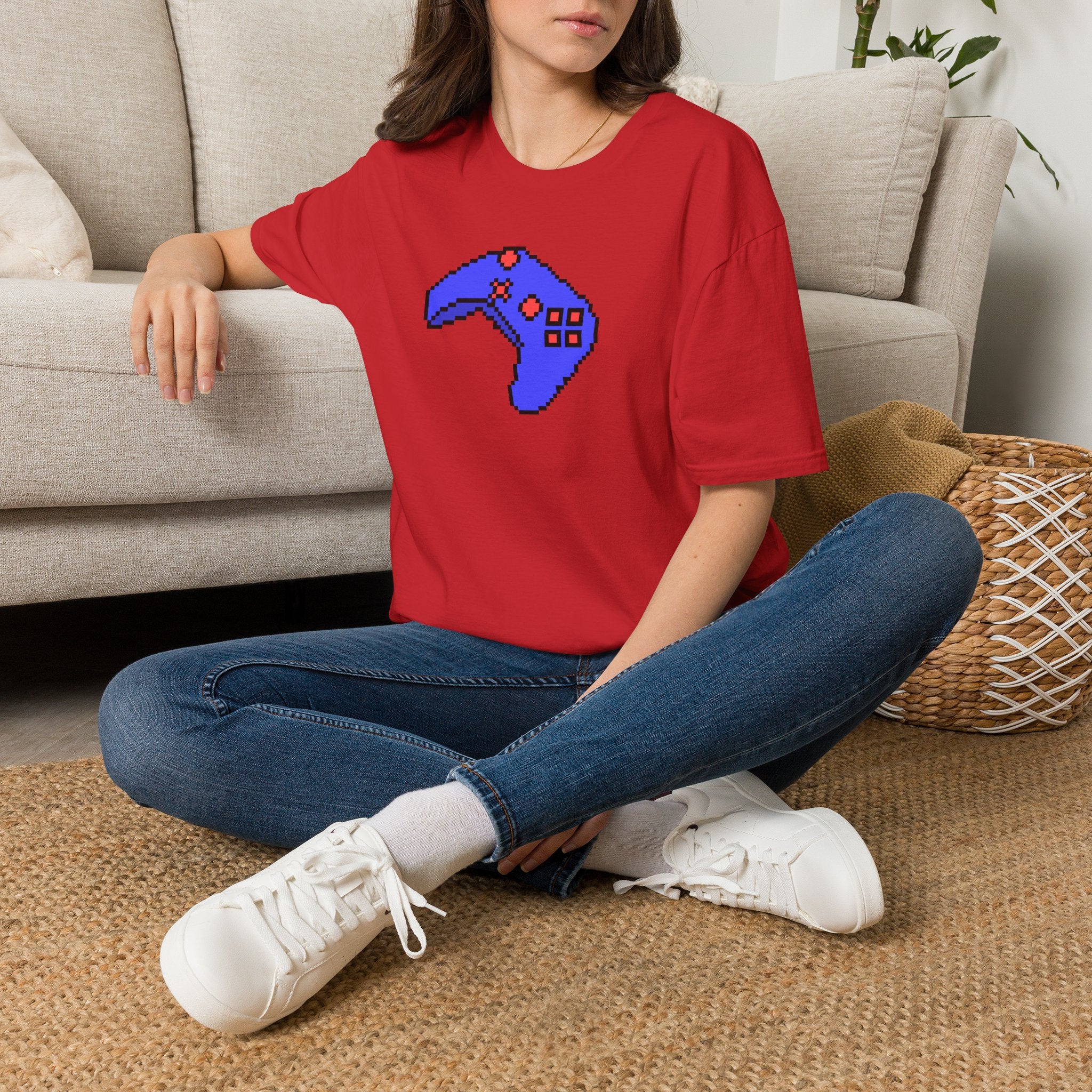 Pixel Blue Gamepad T-Shirt — Retro Gamer Controller Tee