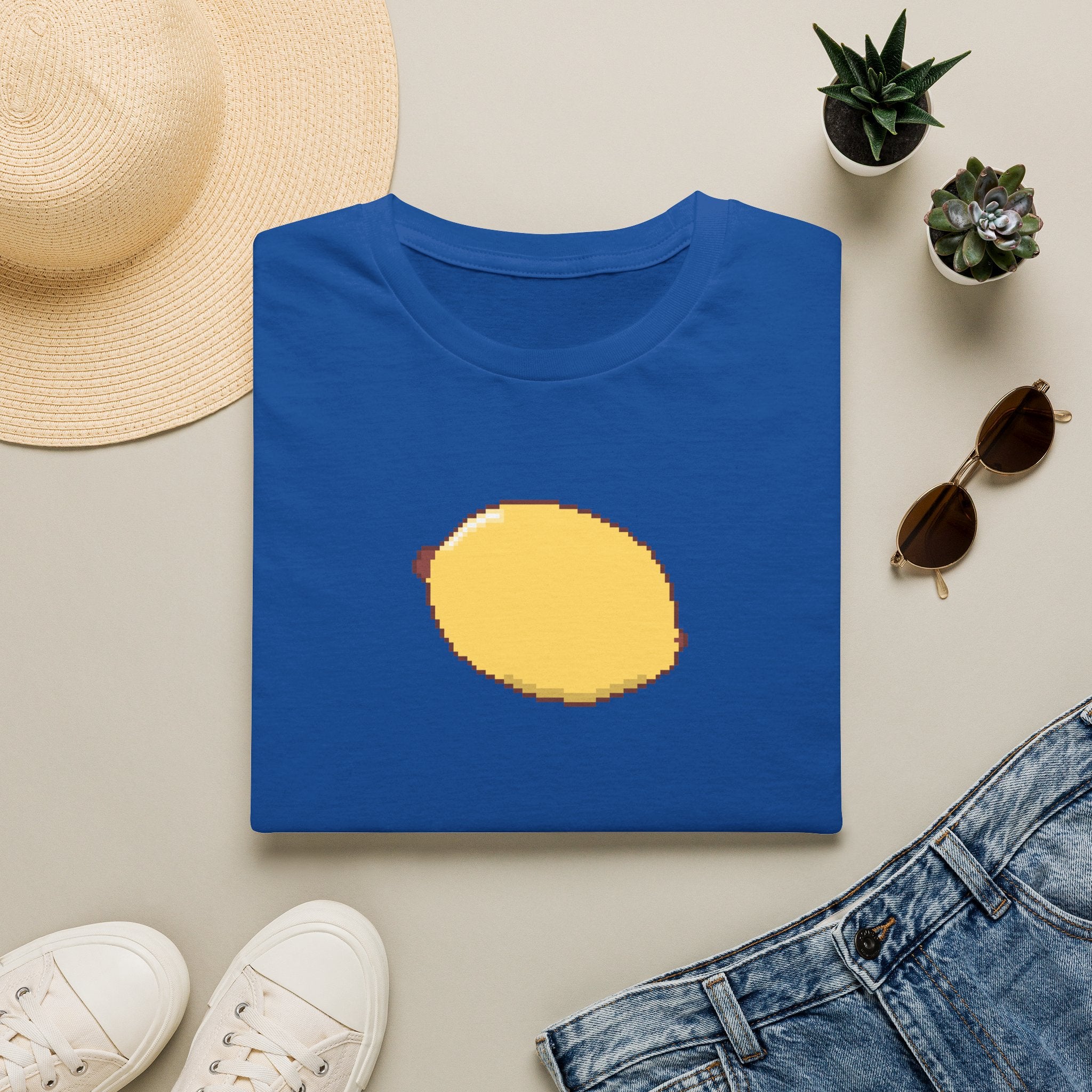 Pixel Lemon T-Shirt — Minimal Retro Fruit Tee