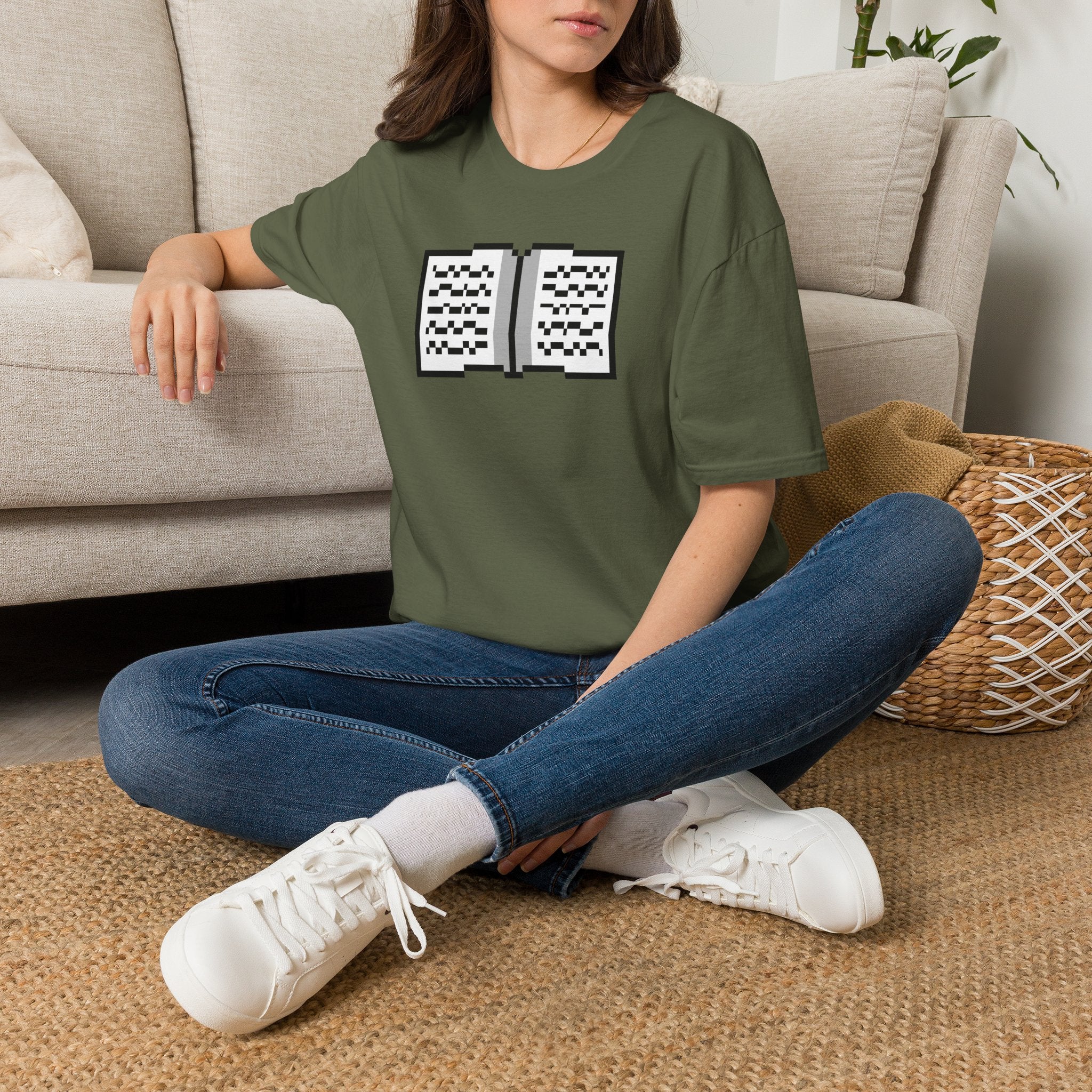 Book Pixel Art T-Shirt — Retro Reading Graphic Tee for Book Lovers