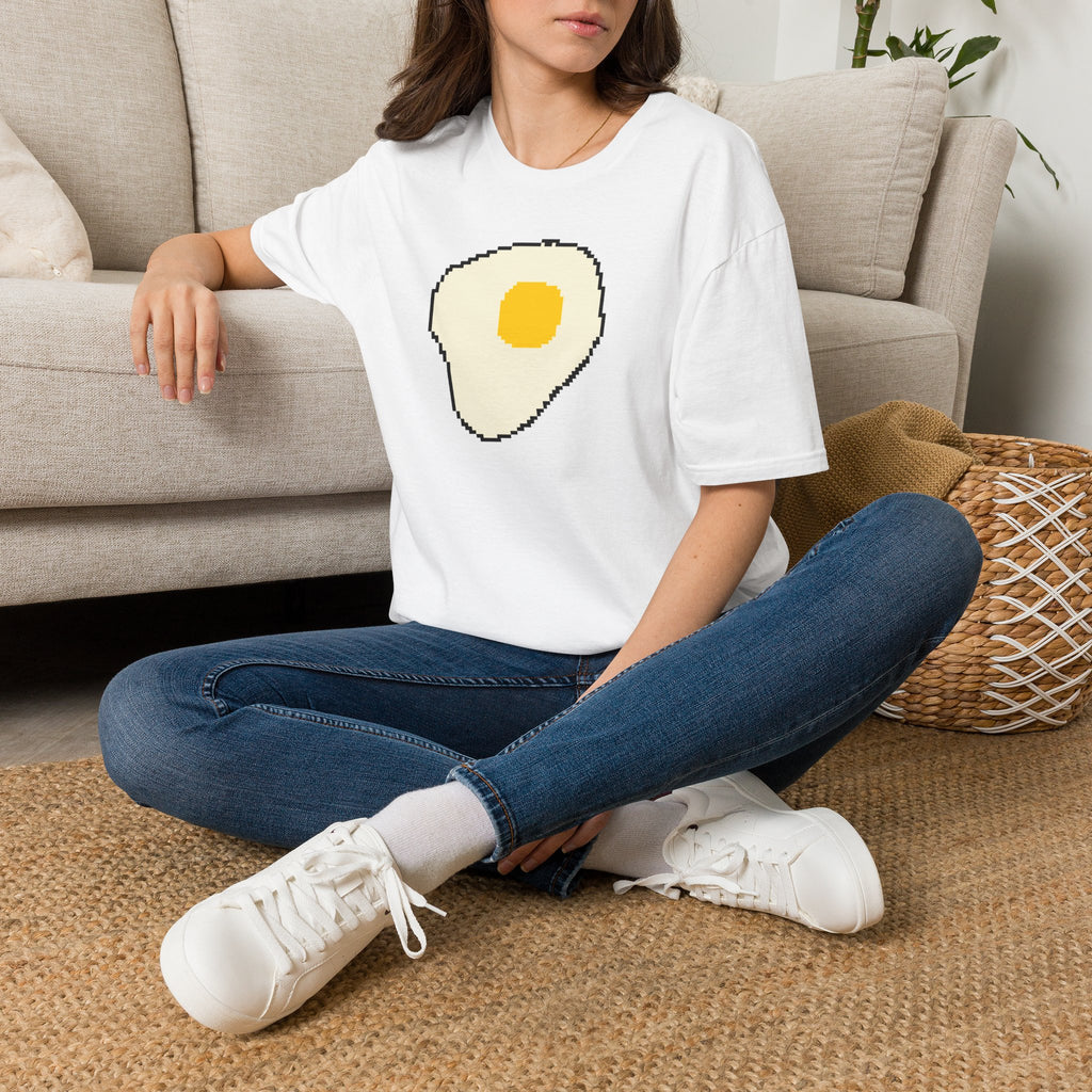 Pixel Fried Egg T-Shirt — Cute Retro Breakfast Graphic Tee