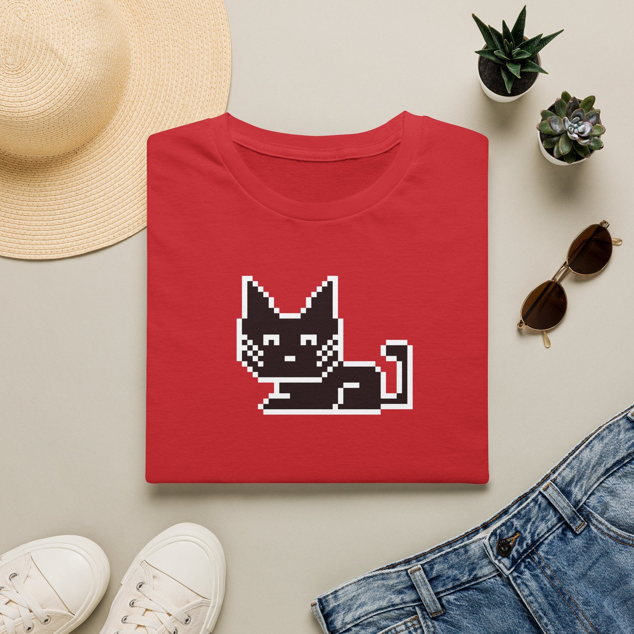 Pixel Cat T-Shirt — Cute Retro 8-Bit Cat Graphic Tee
