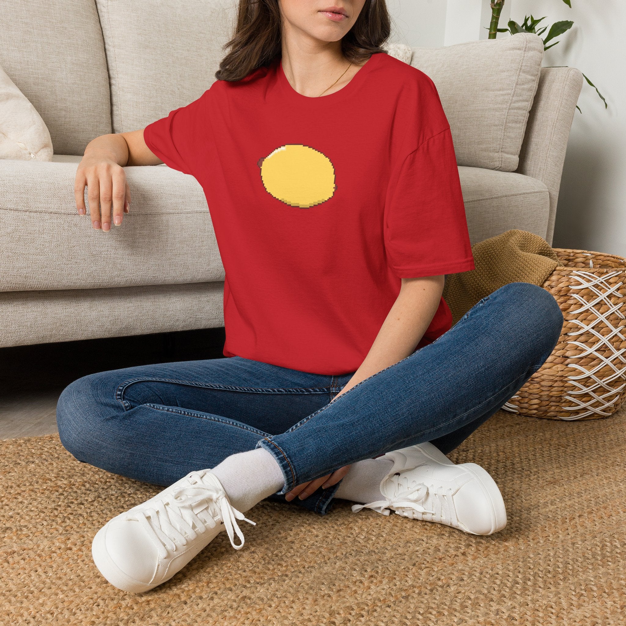 Pixel Lemon T-Shirt — Minimal Retro Fruit Tee