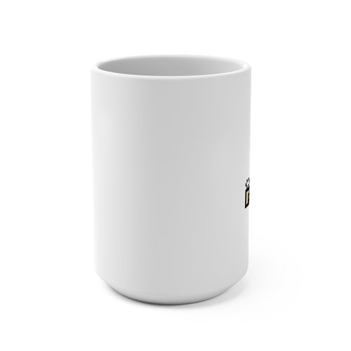 15oz Pixel Alien Coffee Mug – Retro Cute Alien Holding Drink