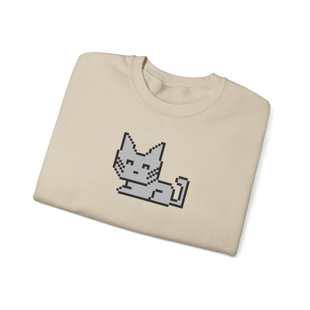 Pixel Cat Crewneck Sweatshirt — Retro 8‑Bit Cat Graphic