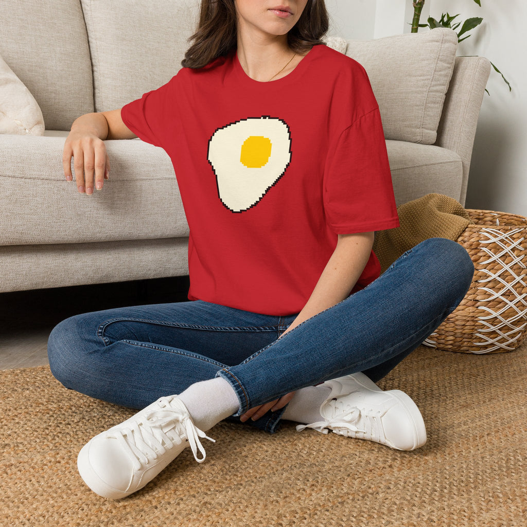Pixel Fried Egg T-Shirt — Cute Retro Breakfast Graphic Tee