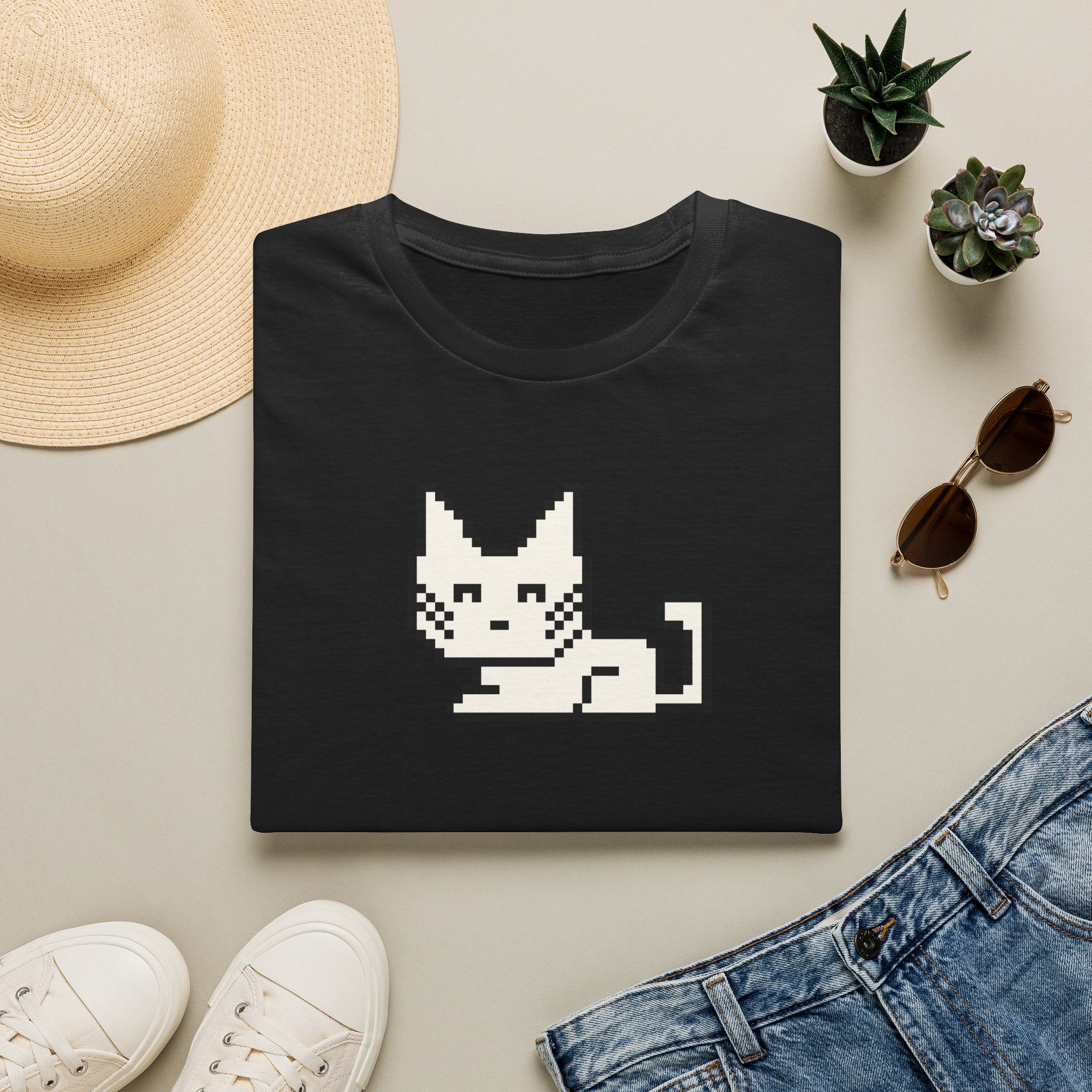 Pixel Cat T-Shirt — Cute Retro 8-Bit Kitten Tee