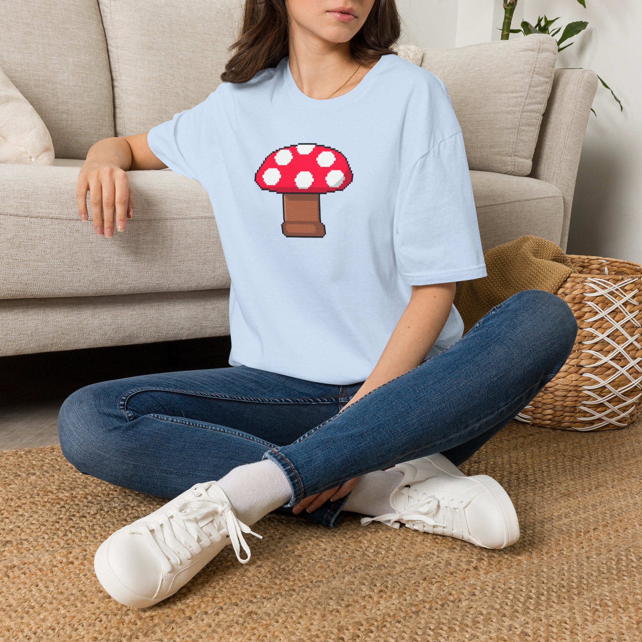 Retro Pixel Mushroom T-Shirt — Cute Mushroom Gamer Tee