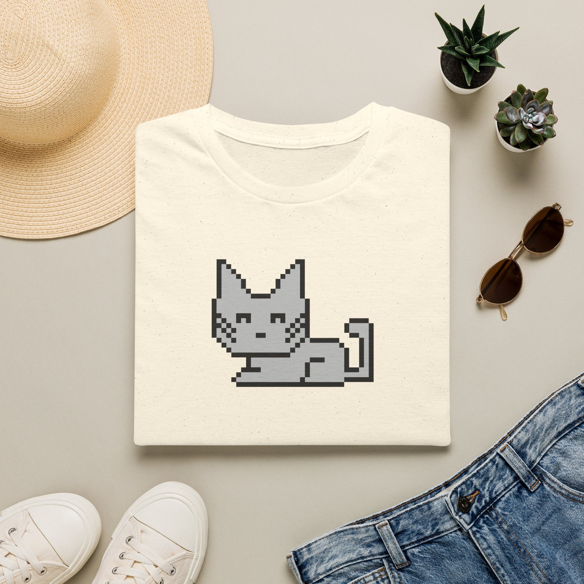 Pixel Cat T‑Shirt — Retro 8‑Bit Kitten Graphic Tee
