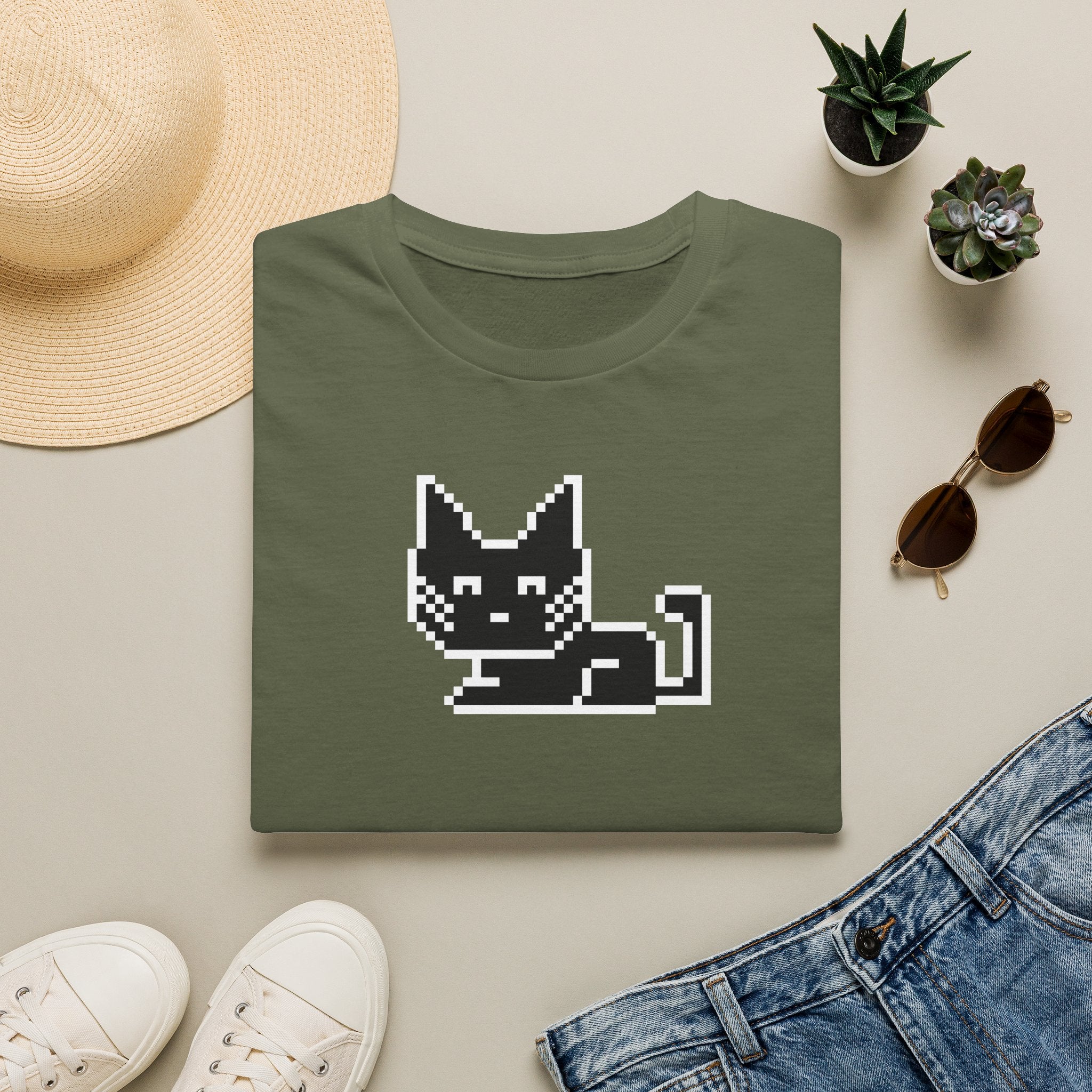 Pixel Cat T-Shirt — Cute Retro 8-Bit Cat Graphic Tee