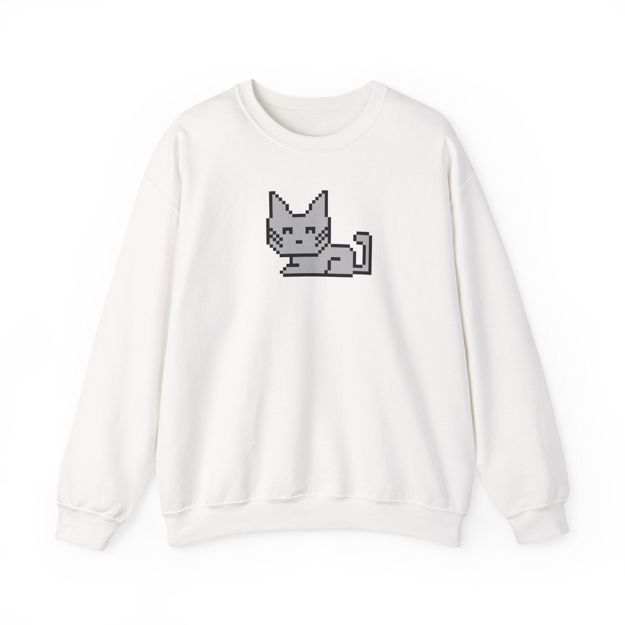 Pixel Cat Crewneck Sweatshirt — Retro 8‑Bit Cat Graphic