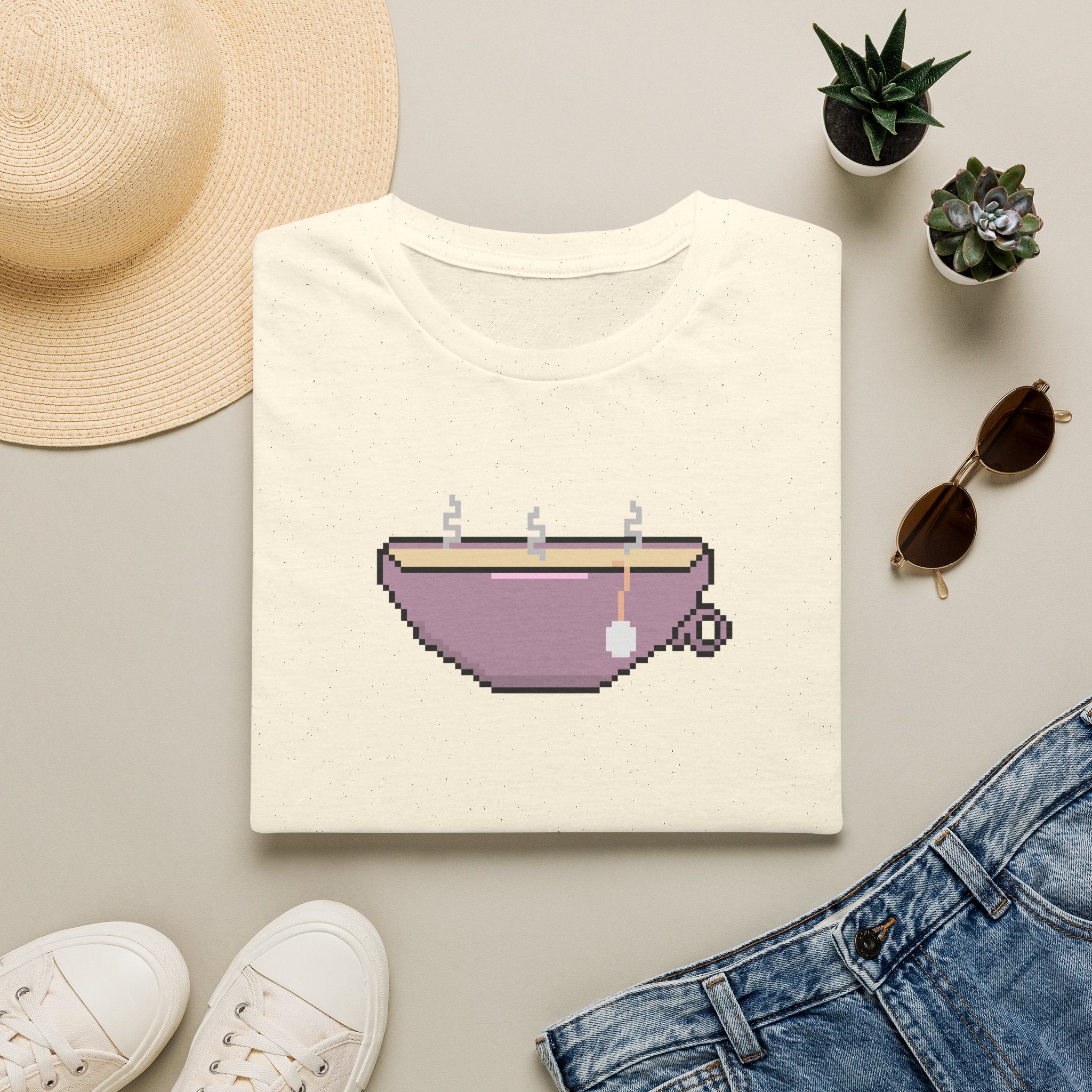 T-Shirt — Pixel Art Tea Cup Graphic Tee