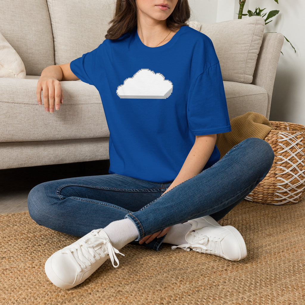 Pixel Cloud T-Shirt — Minimal Retro Gaming Cloud Tee