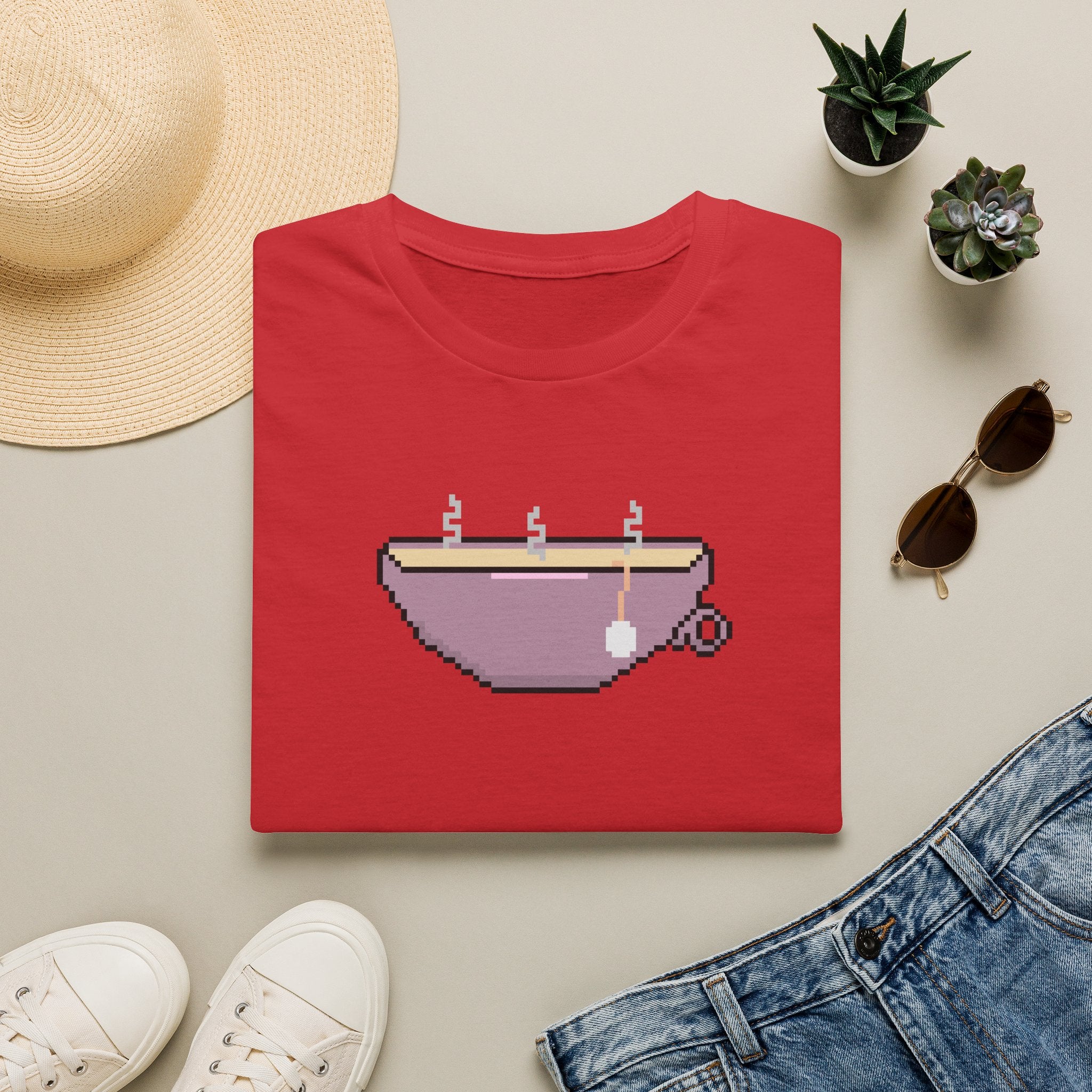 T-Shirt — Pixel Art Tea Cup Graphic Tee