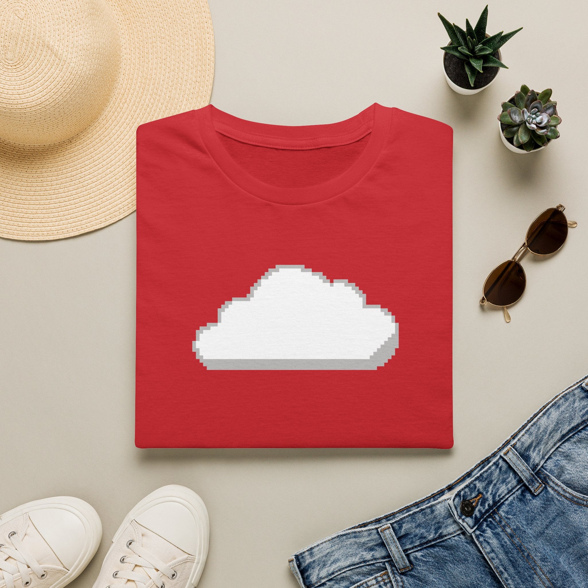 Pixel Cloud T-Shirt — Minimal Retro Gaming Cloud Tee