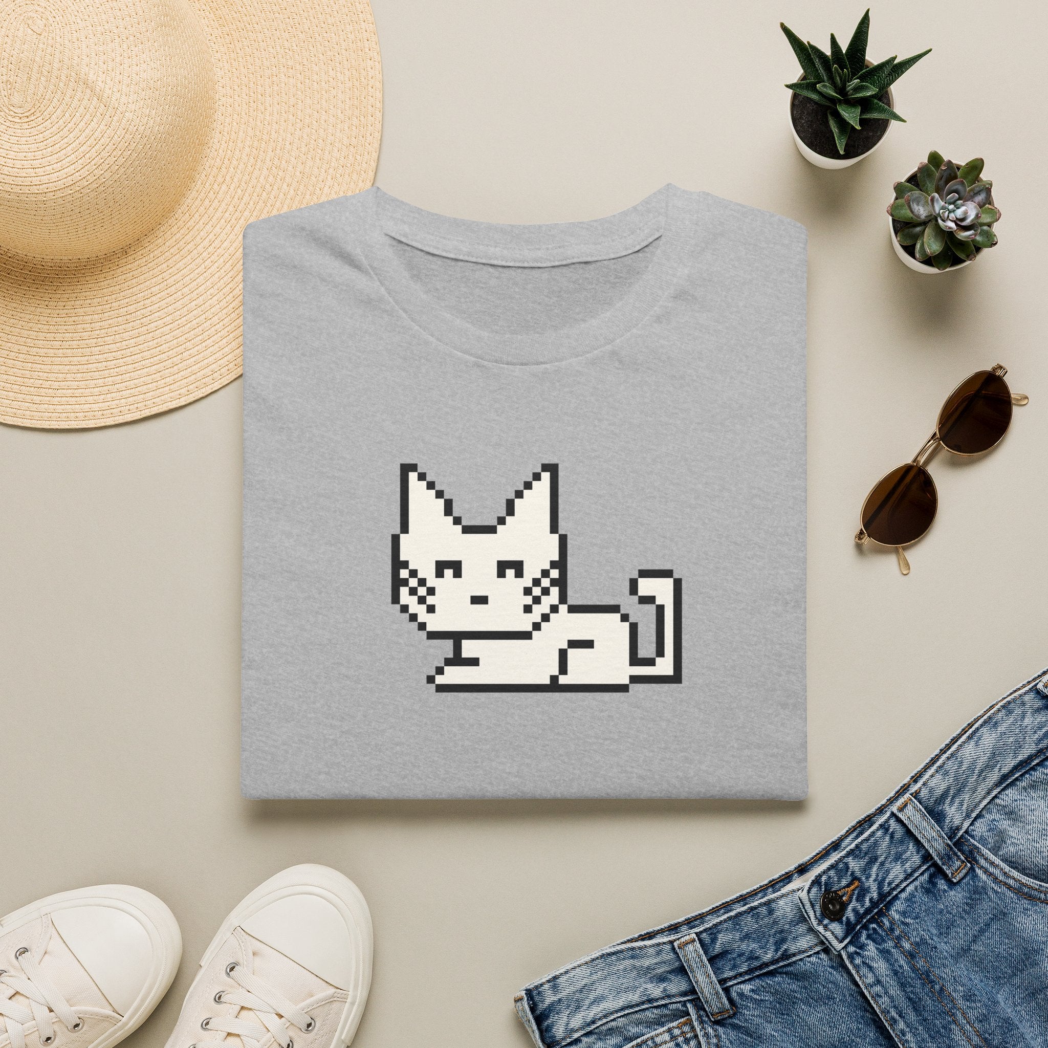 Pixel Cat T-Shirt — Cute Retro 8-Bit Kitten Tee