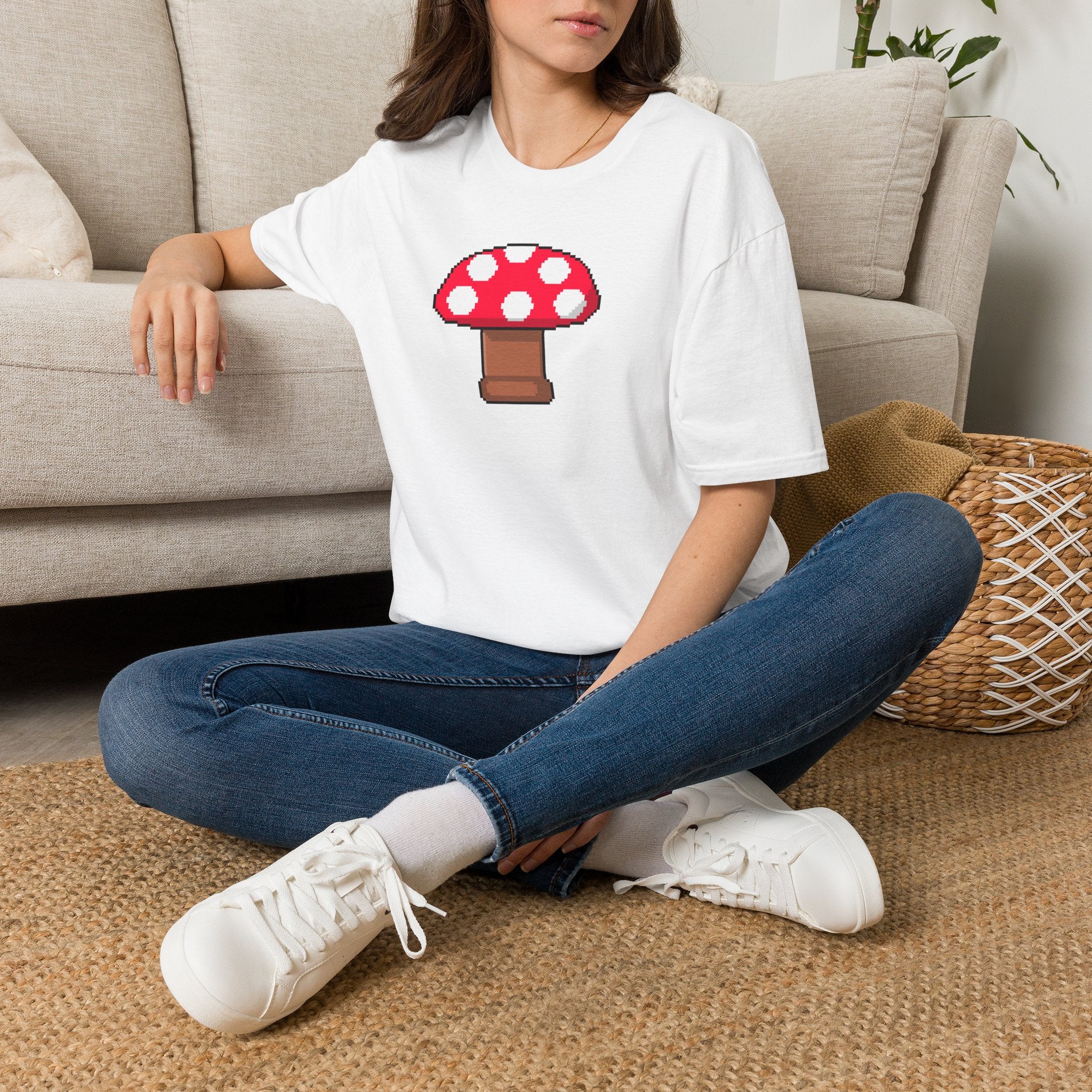 Retro Pixel Mushroom T-Shirt — Cute Mushroom Gamer Tee