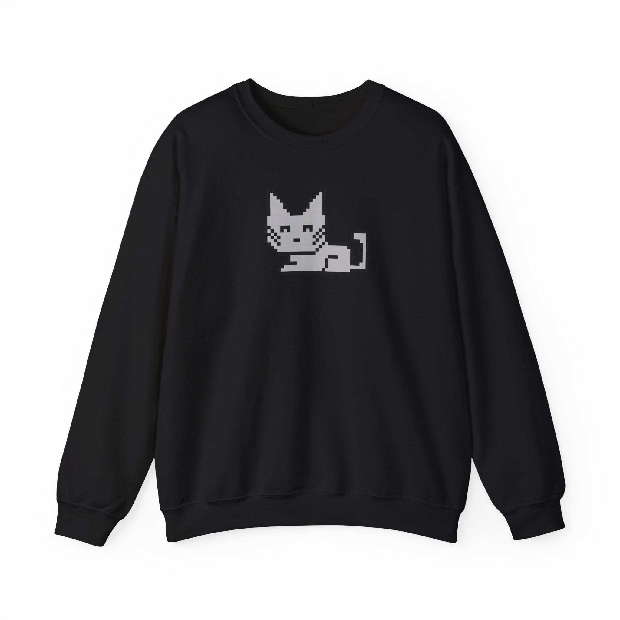 Pixel Cat Crewneck Sweatshirt — Retro 8‑Bit Cat Graphic