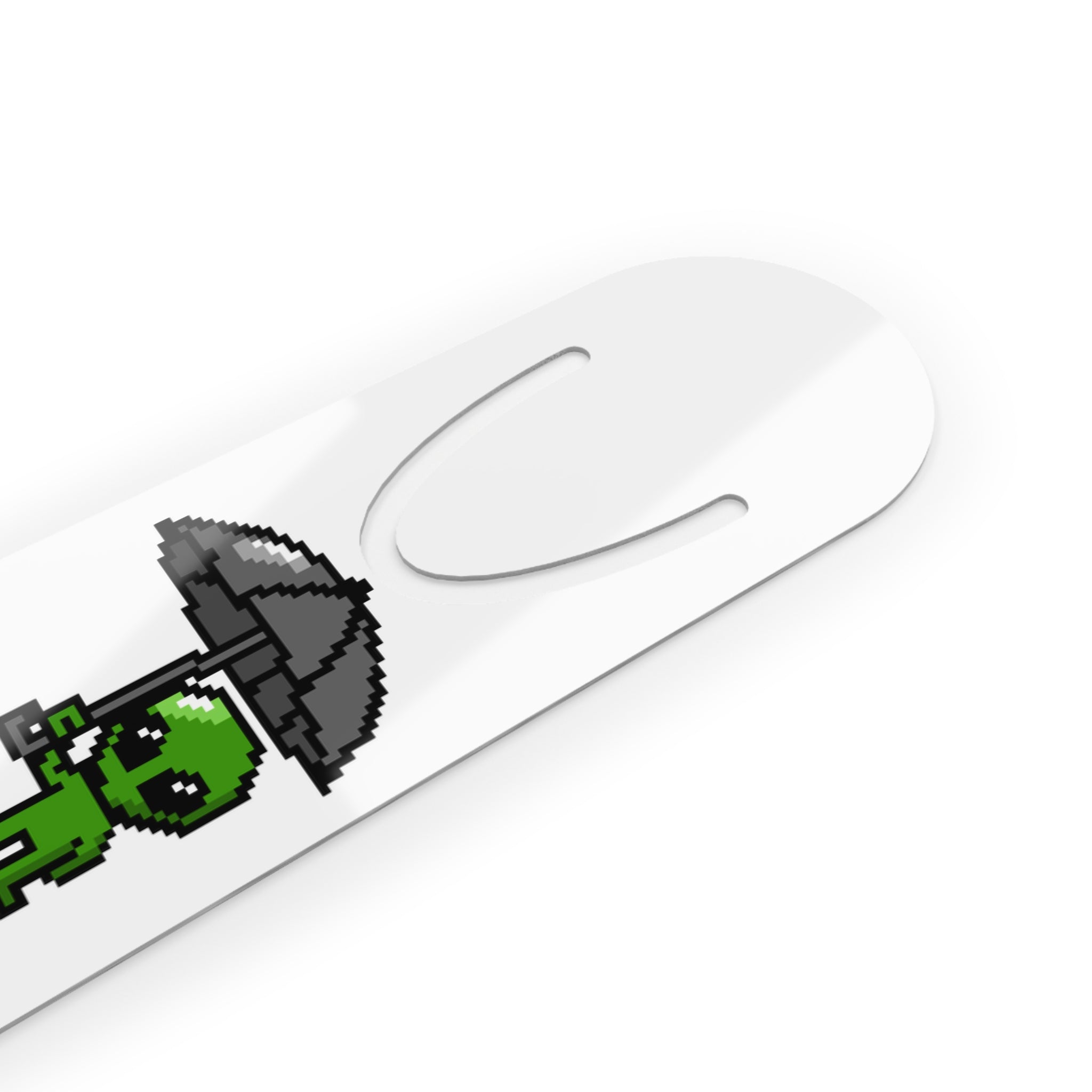 Alien with Umbrella Bookmark — Cute Pixel Art Reading Accessory