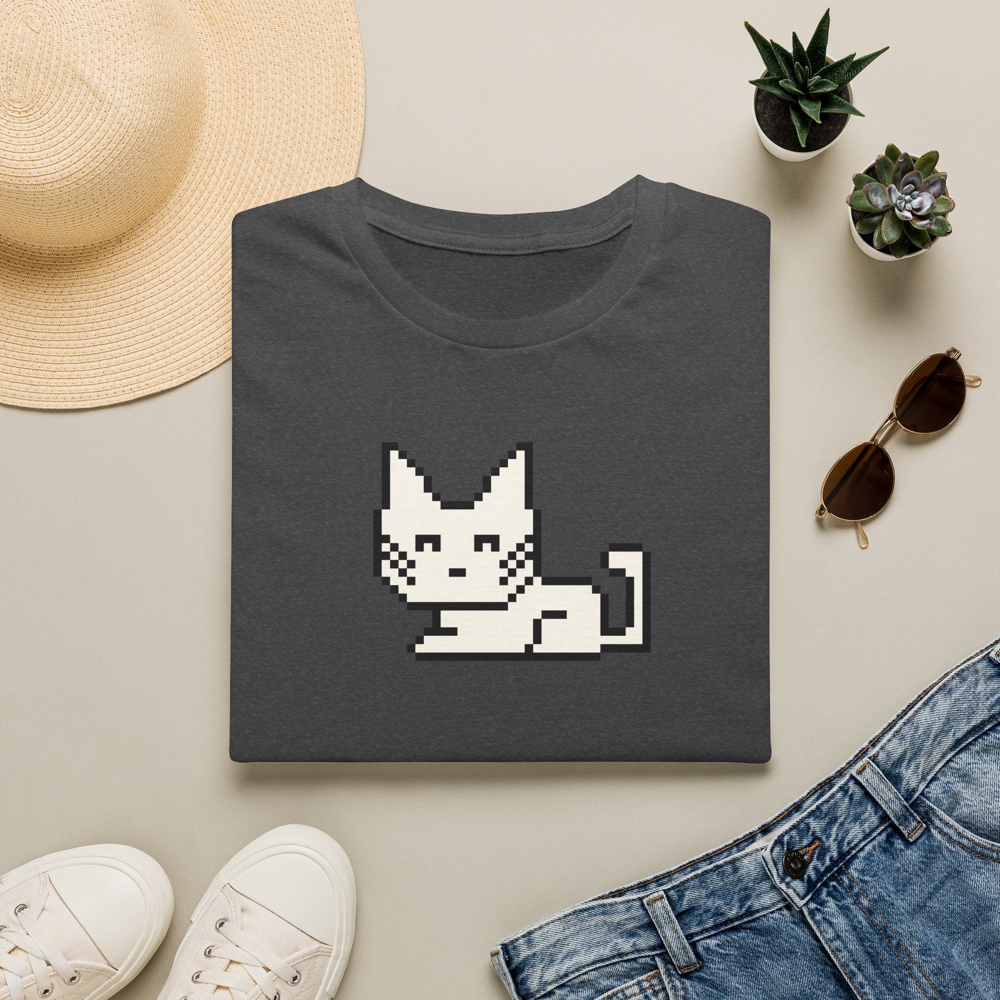 Pixel Cat T-Shirt — Cute Retro 8-Bit Kitten Tee