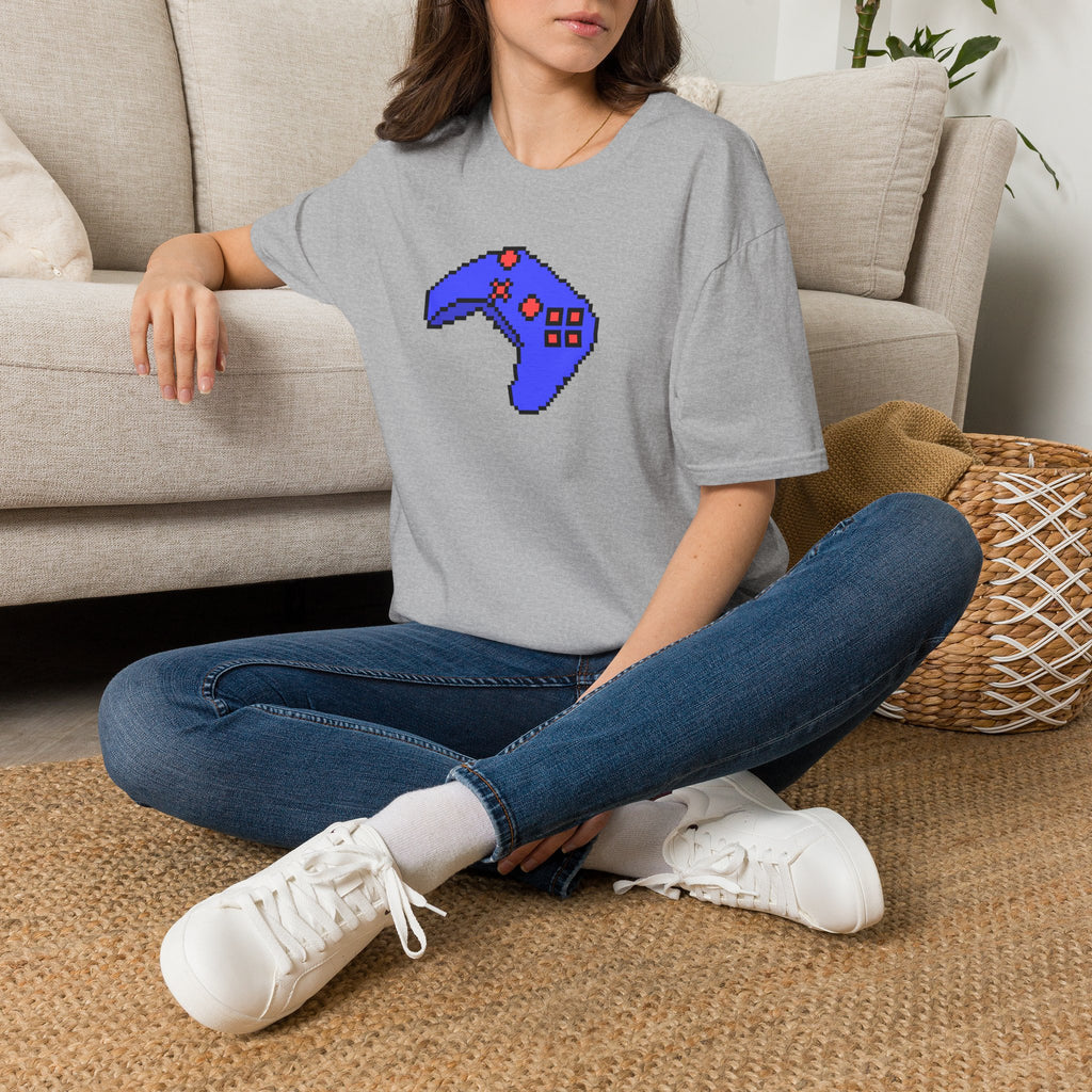 Pixel Blue Gamepad T-Shirt — Retro Gamer Controller Tee