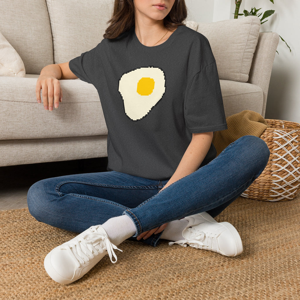 Pixel Fried Egg T-Shirt — Cute Retro Breakfast Graphic Tee
