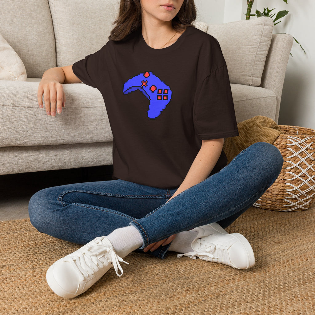 Pixel Blue Gamepad T-Shirt — Retro Gamer Controller Tee