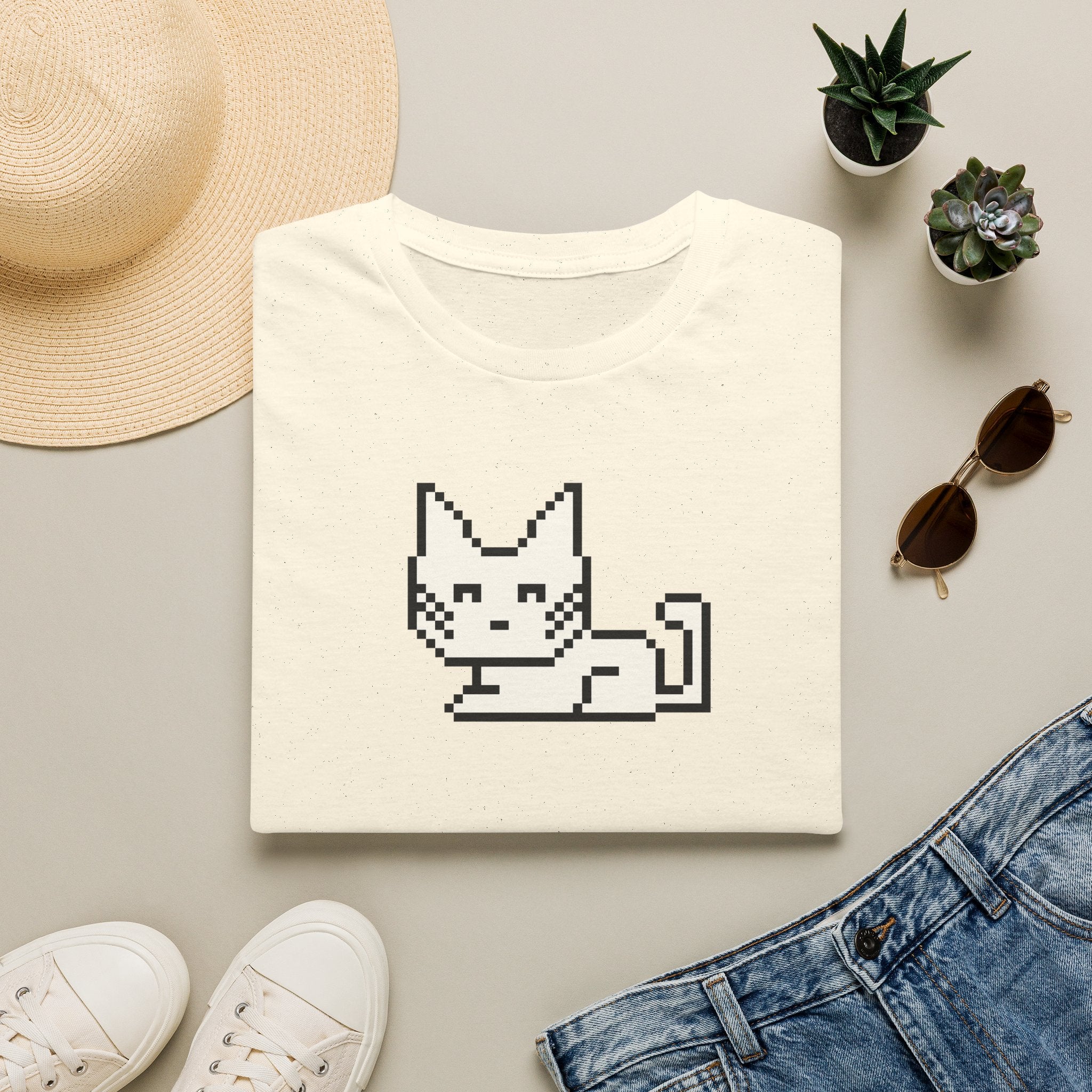 Pixel Cat T-Shirt — Cute Retro 8-Bit Kitten Tee