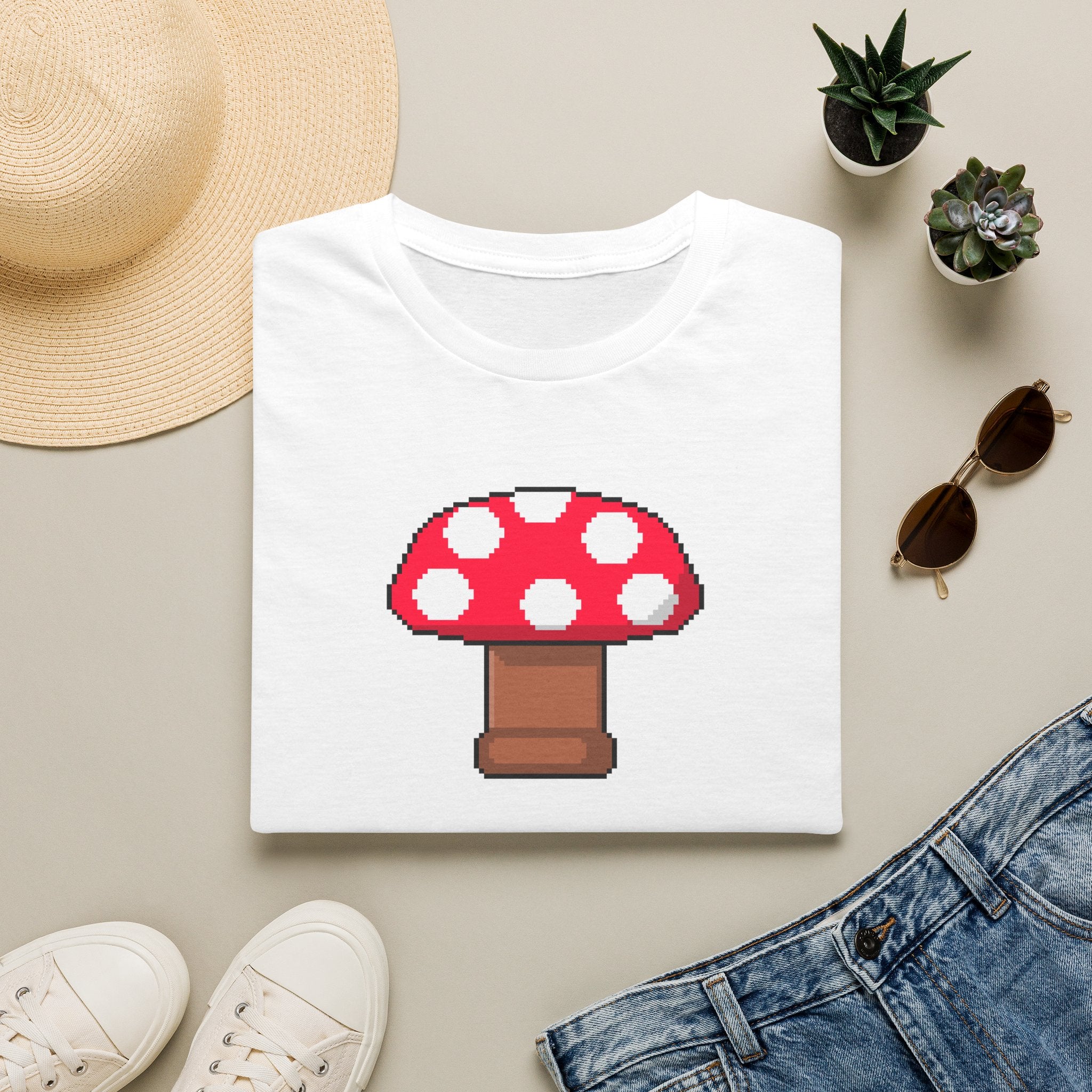 Retro Pixel Mushroom T-Shirt — Cute Mushroom Gamer Tee