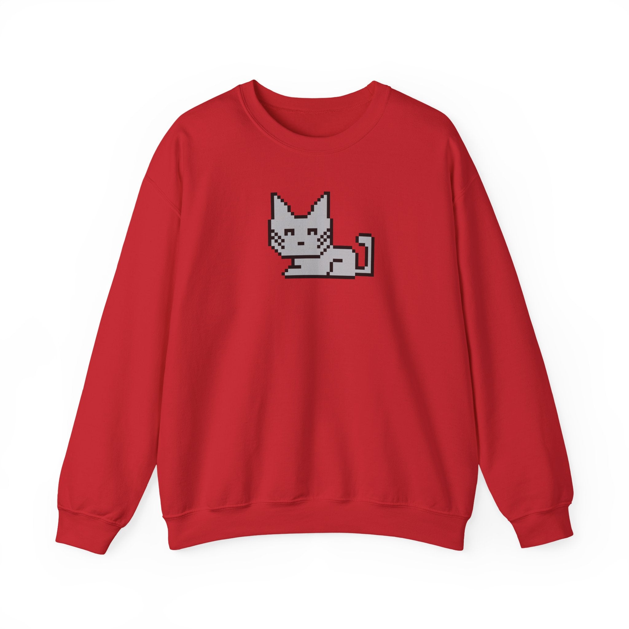 Pixel Cat Crewneck Sweatshirt — Retro 8‑Bit Cat Graphic