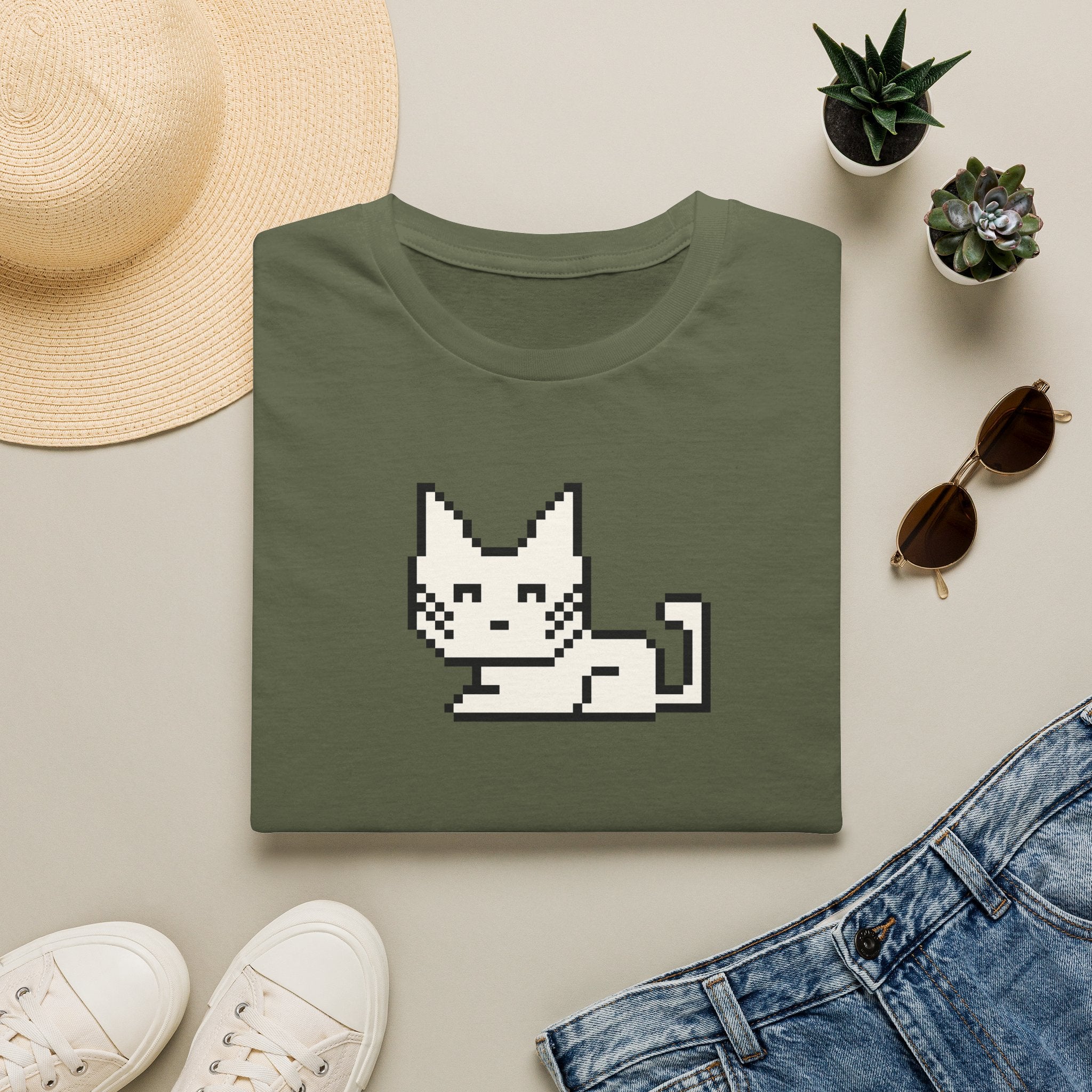 Pixel Cat T-Shirt — Cute Retro 8-Bit Kitten Tee