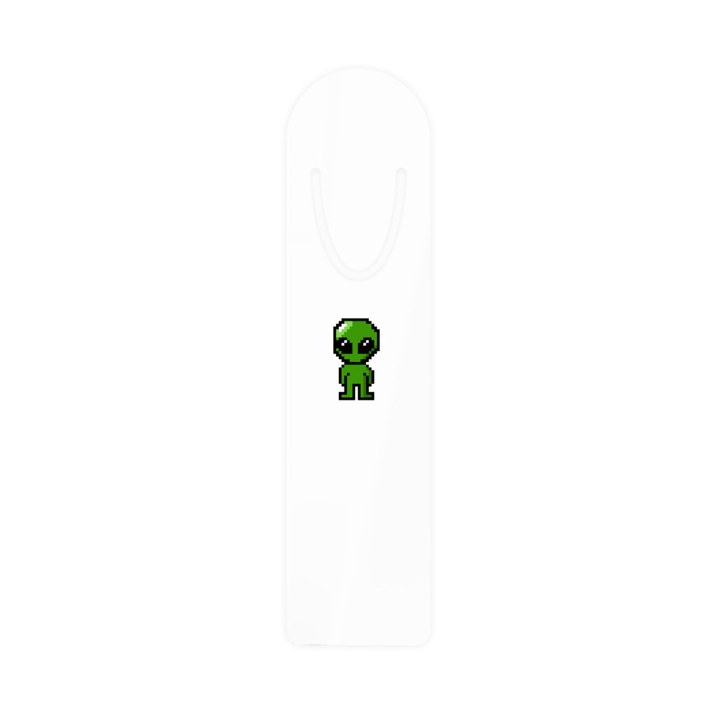 Alien Pixel Bookmark — Cute Retro Gaming Metal Bookmark for Readers & Gamers