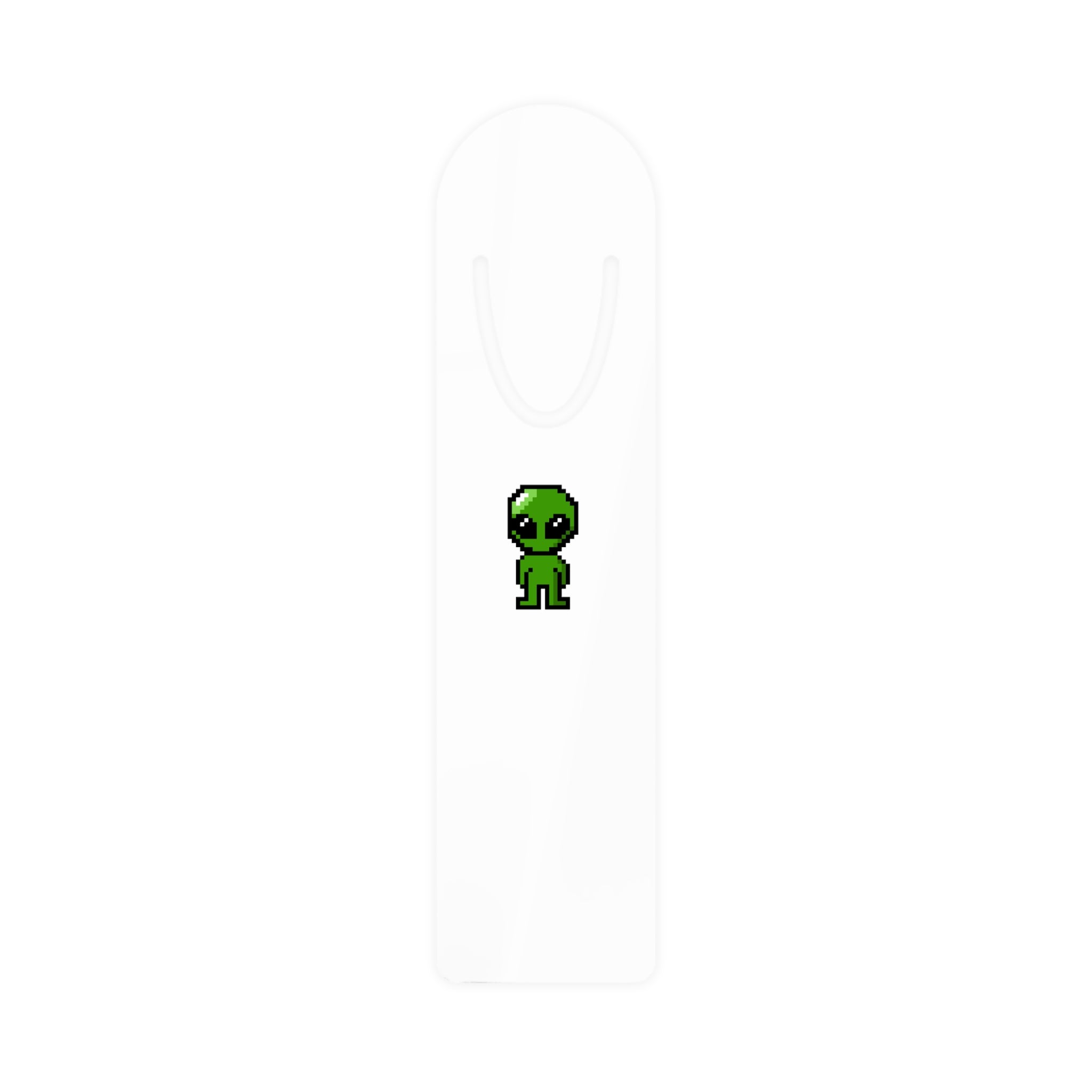 Alien Pixel Bookmark — Cute Retro Gaming Metal Bookmark for Readers & Gamers