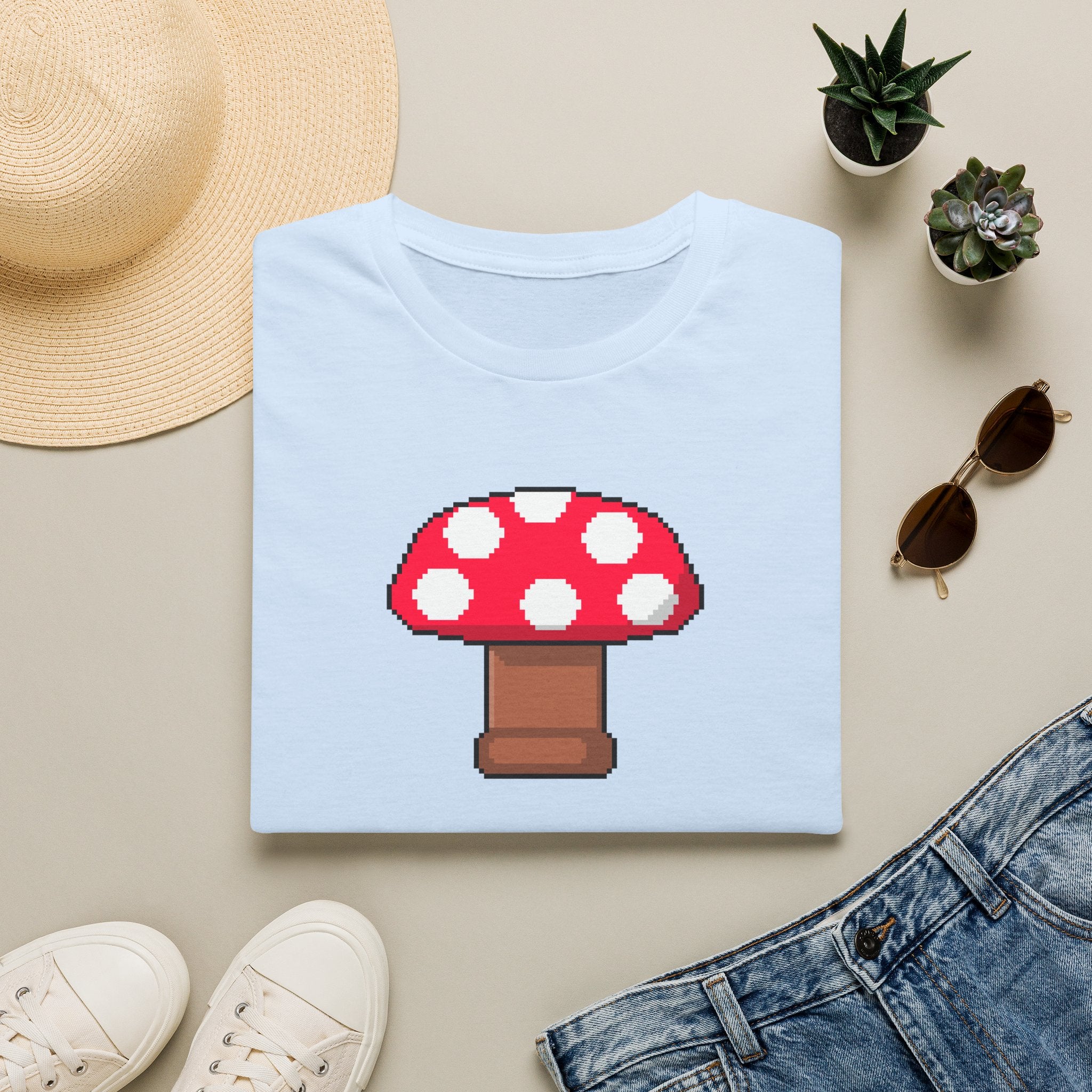 Retro Pixel Mushroom T-Shirt — Cute Mushroom Gamer Tee