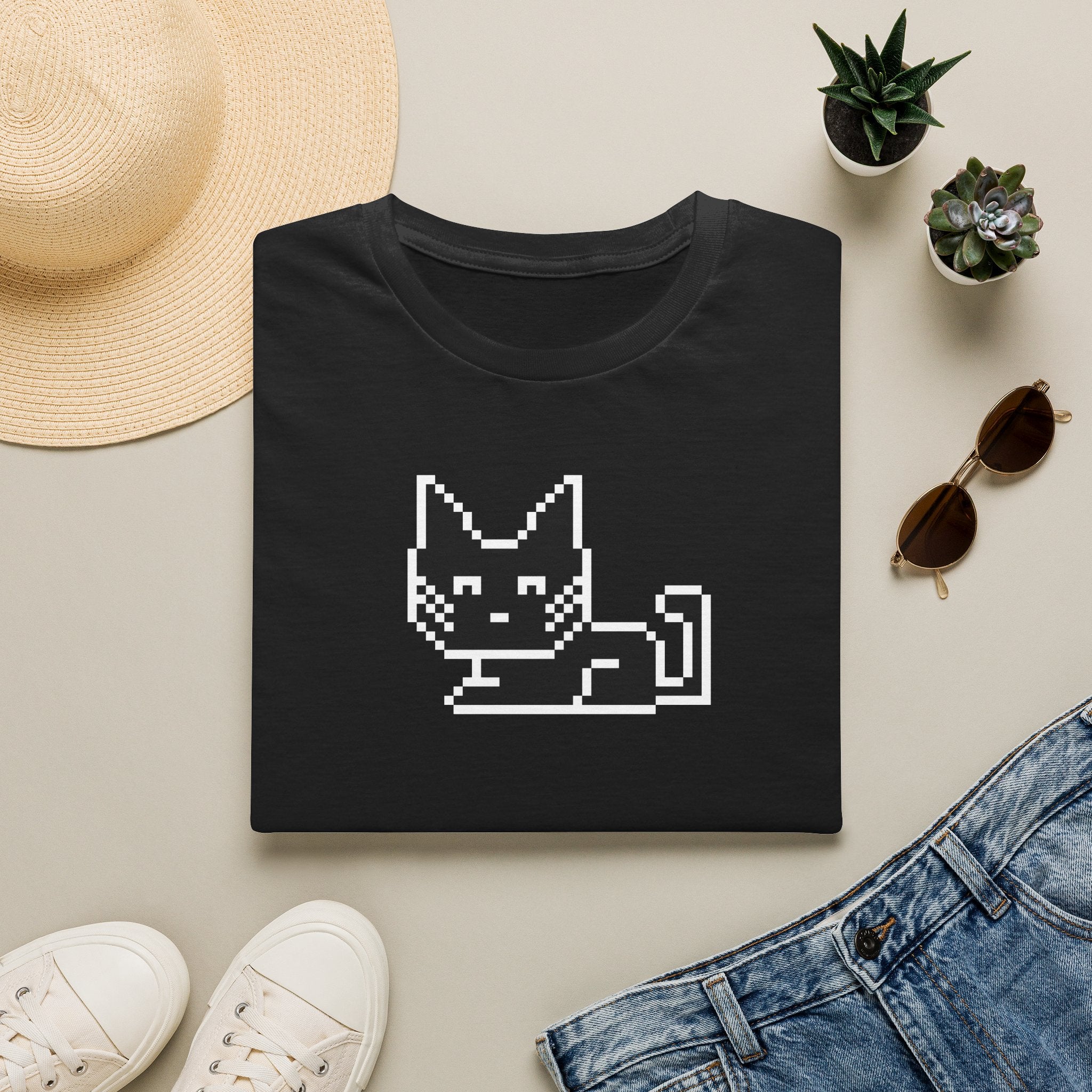 Pixel Cat T-Shirt — Cute Retro 8-Bit Cat Graphic Tee