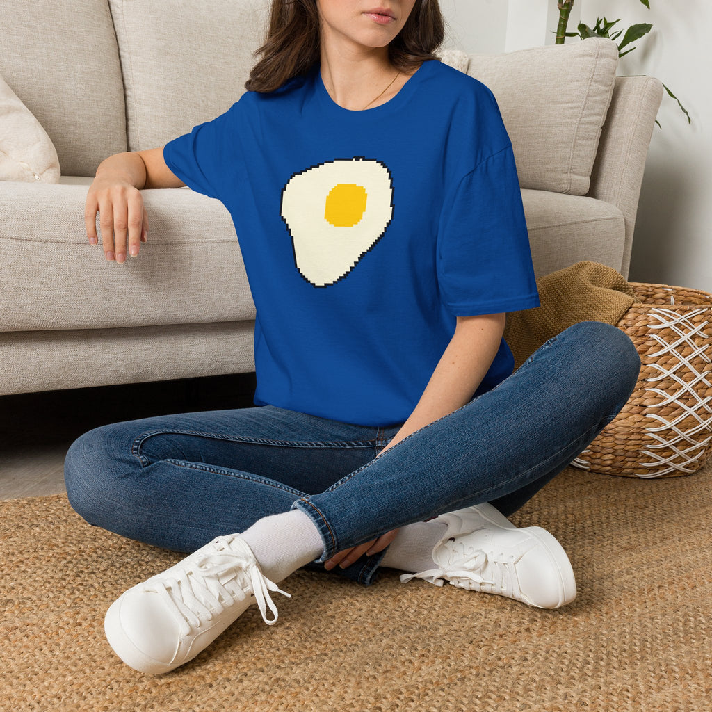 Pixel Fried Egg T-Shirt — Cute Retro Breakfast Graphic Tee