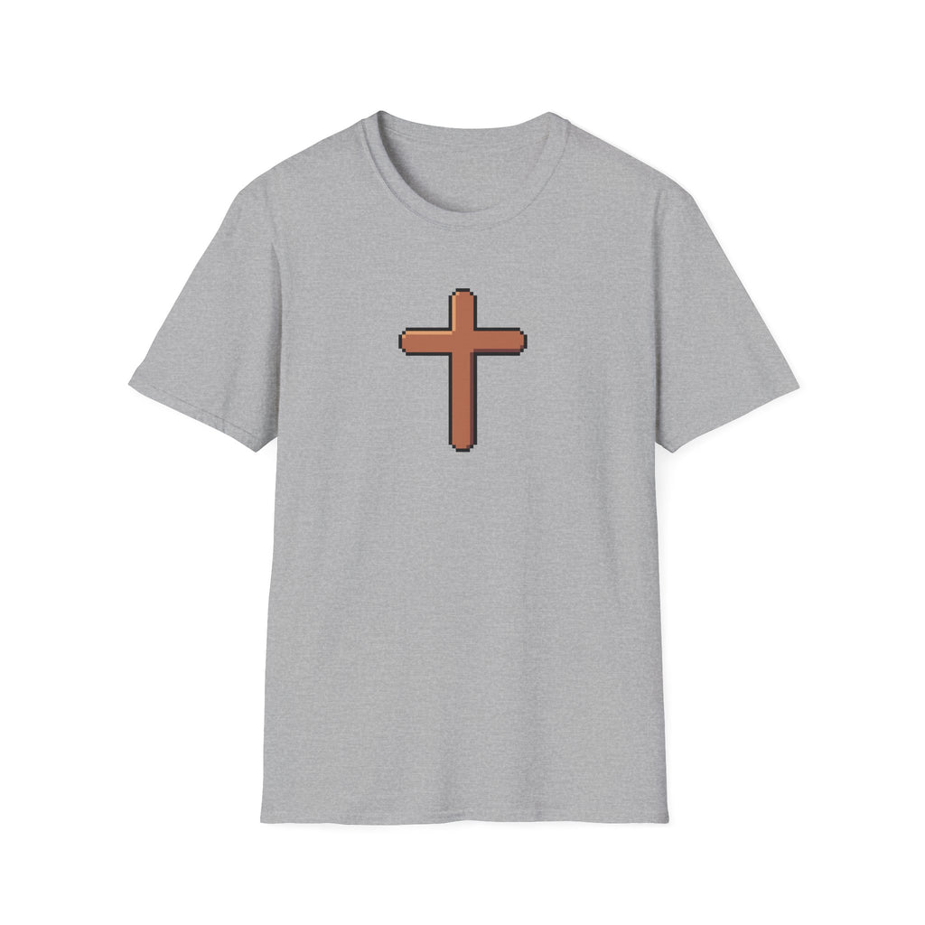 Pixel Cross T-Shirt — Minimal Christian Faith Graphic Tee