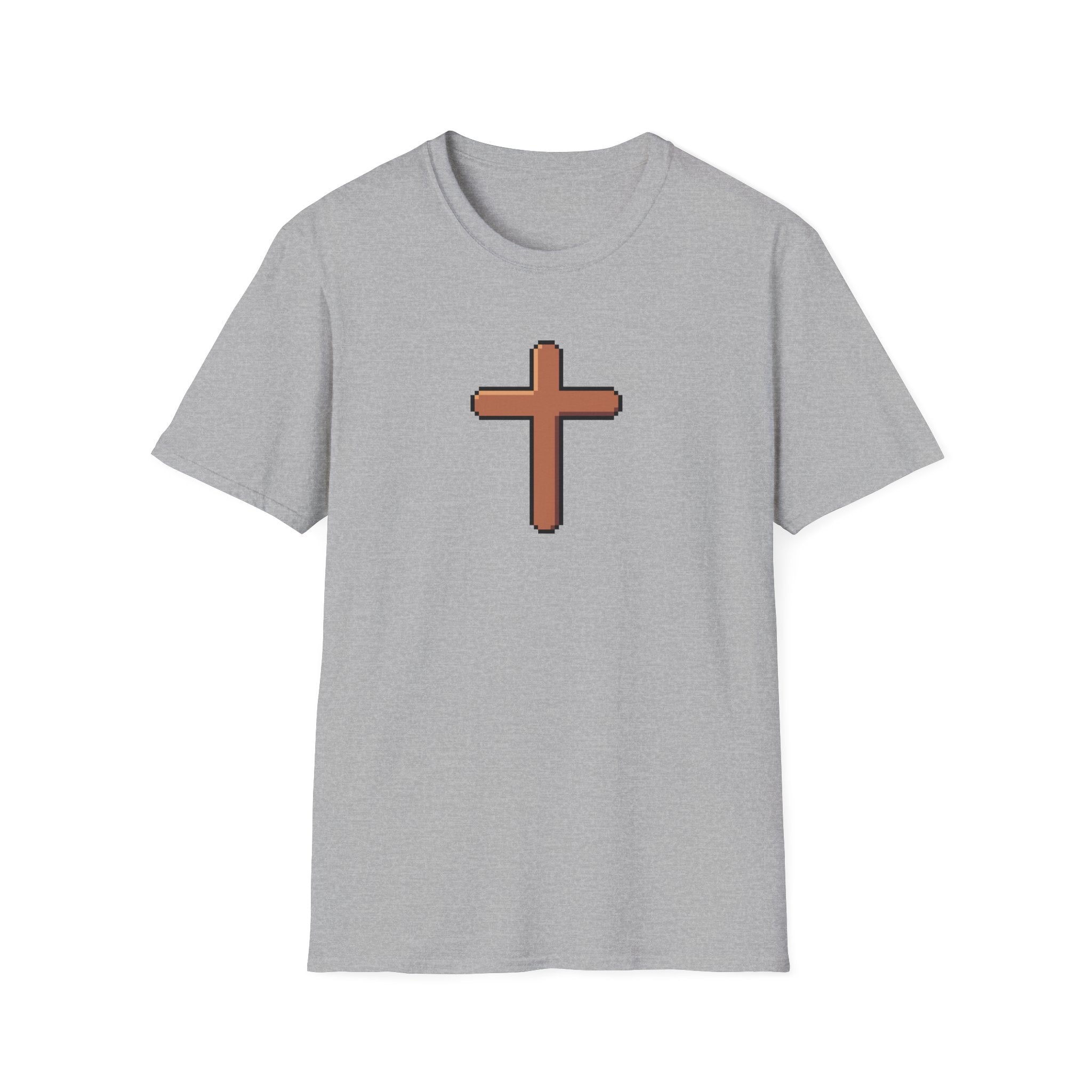Pixel Cross T-Shirt — Minimal Christian Faith Graphic Tee
