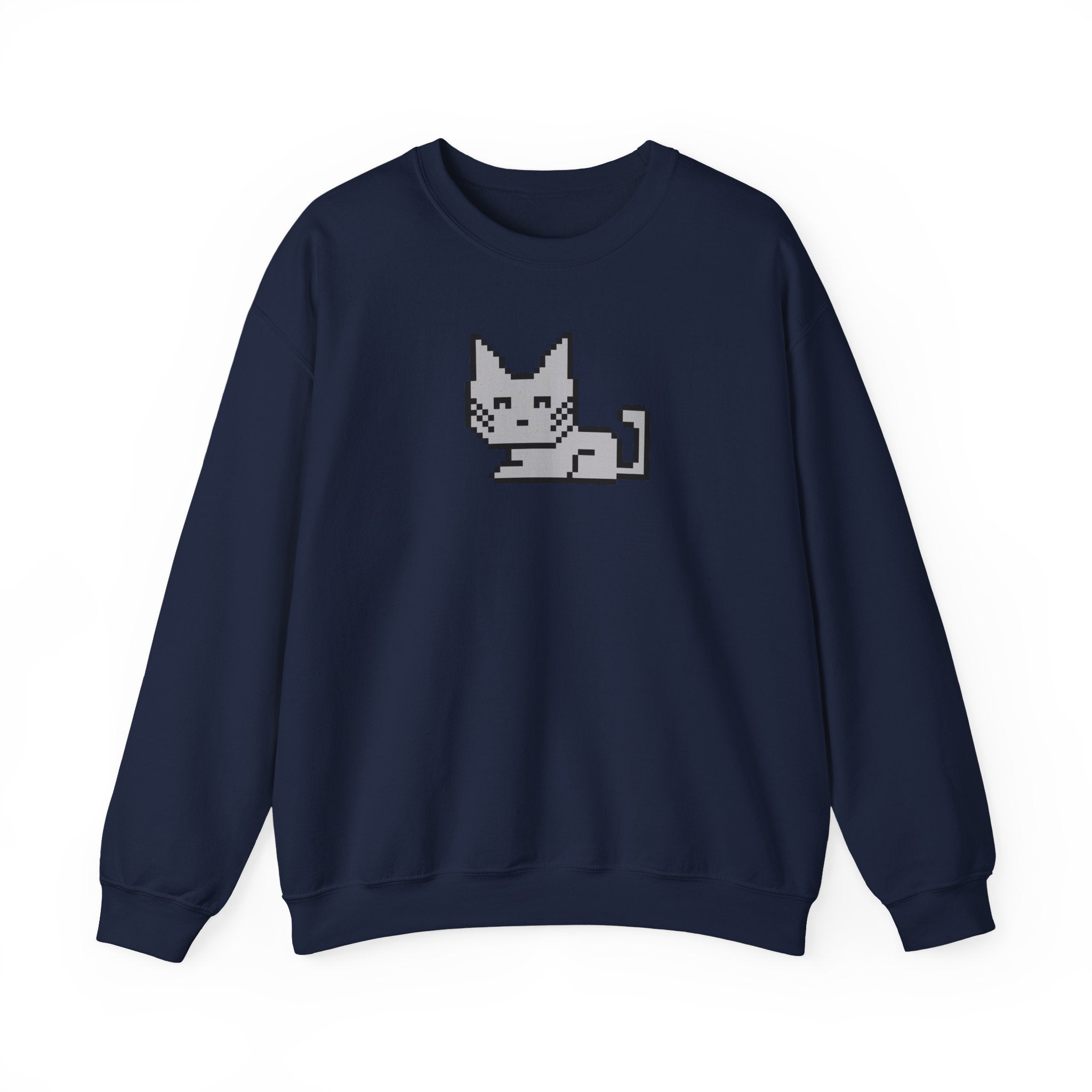 Pixel Cat Crewneck Sweatshirt — Retro 8‑Bit Cat Graphic